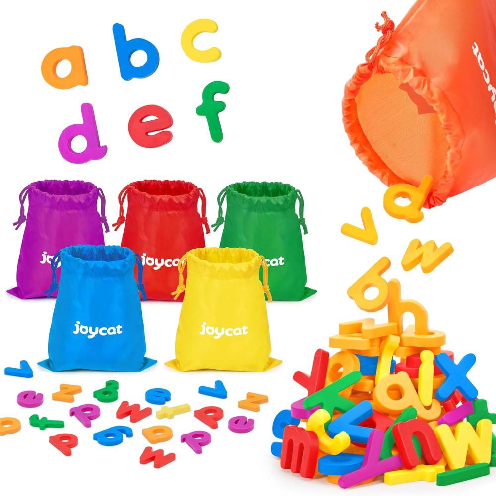 JoyCat Alphabet Magnets, 156-Piece Set of Lowercase Magnetic Letters, ABC Magnets for Toddlers & Kids, Plastic Letters for Whiteboards, Preschool Educational Toys for Kindergarten Classroom(156 PCS(6 Sets Of The Alphabet))