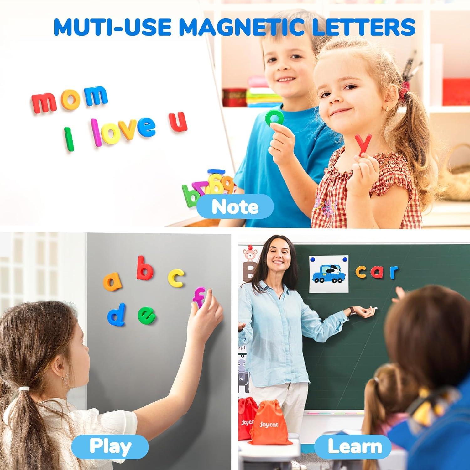 JoyCat Alphabet Magnets, 156-Piece Set of Lowercase Magnetic Letters, ABC Magnets for Toddlers & Kids, Plastic Letters for Whiteboards, Preschool Educational Toys for Kindergarten Classroom(156 PCS(6 Sets Of The Alphabet))
