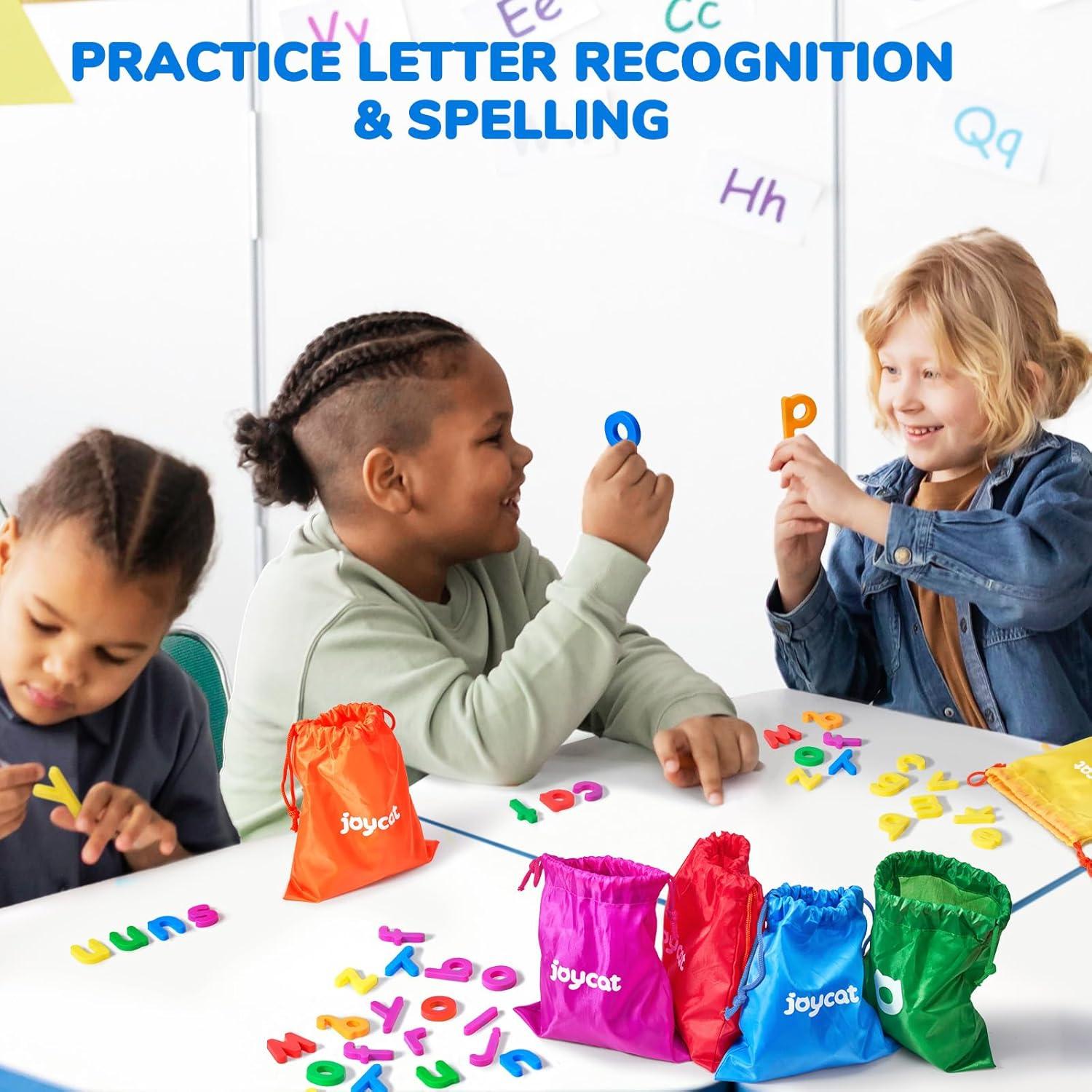 JoyCat Alphabet Magnets, 156-Piece Set of Lowercase Magnetic Letters, ABC Magnets for Toddlers & Kids, Plastic Letters for Whiteboards, Preschool Educational Toys for Kindergarten Classroom(156 PCS(6 Sets Of The Alphabet))