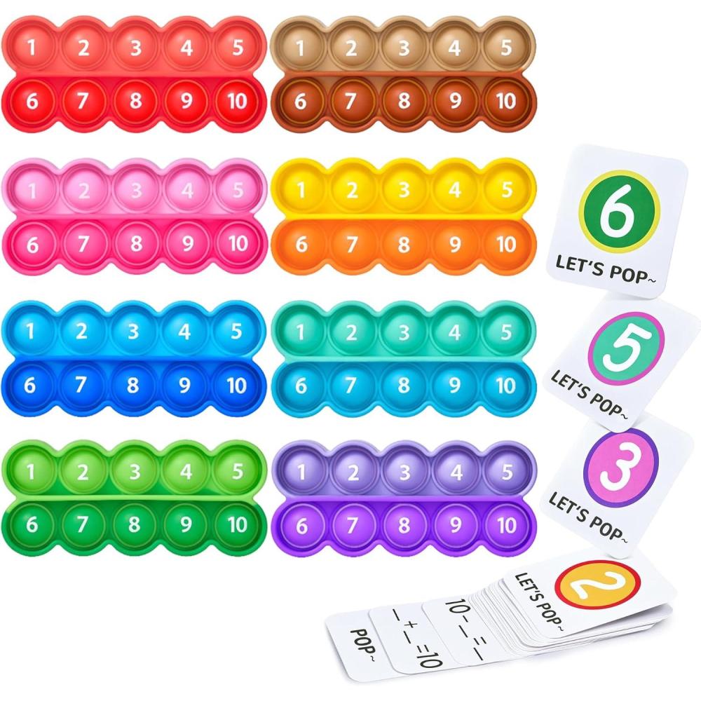 Joycat Ten-Frame Math Learning Tools for Elementary-24 Ten Frames and 20 Task Cards Math Counting Game for Preschool Kindergarten Classroom Learning Activities Kids Ages 3-5(8 Ten Frame Boards + Task Cards)