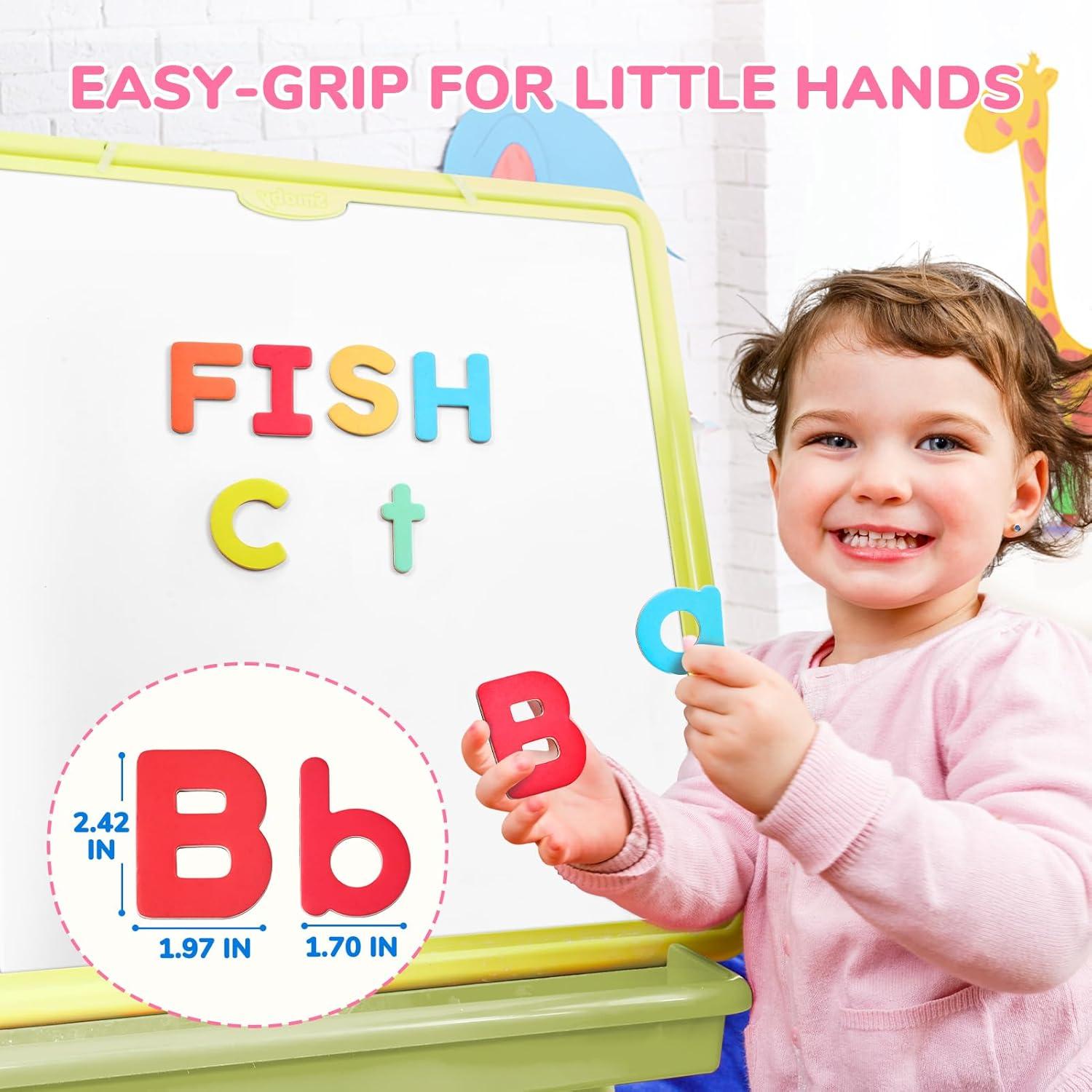 JoyCat Wooden Magnetic Letters and Numbers, Large Size Alphabet ABC 123 Fridge Magnets for Toddlers & Kids, Uppercase Lowercase, Preschool Spelling Learning Refrigerator Gift Toy Set (89 PCS)(Upper & Lower+Numbers)
