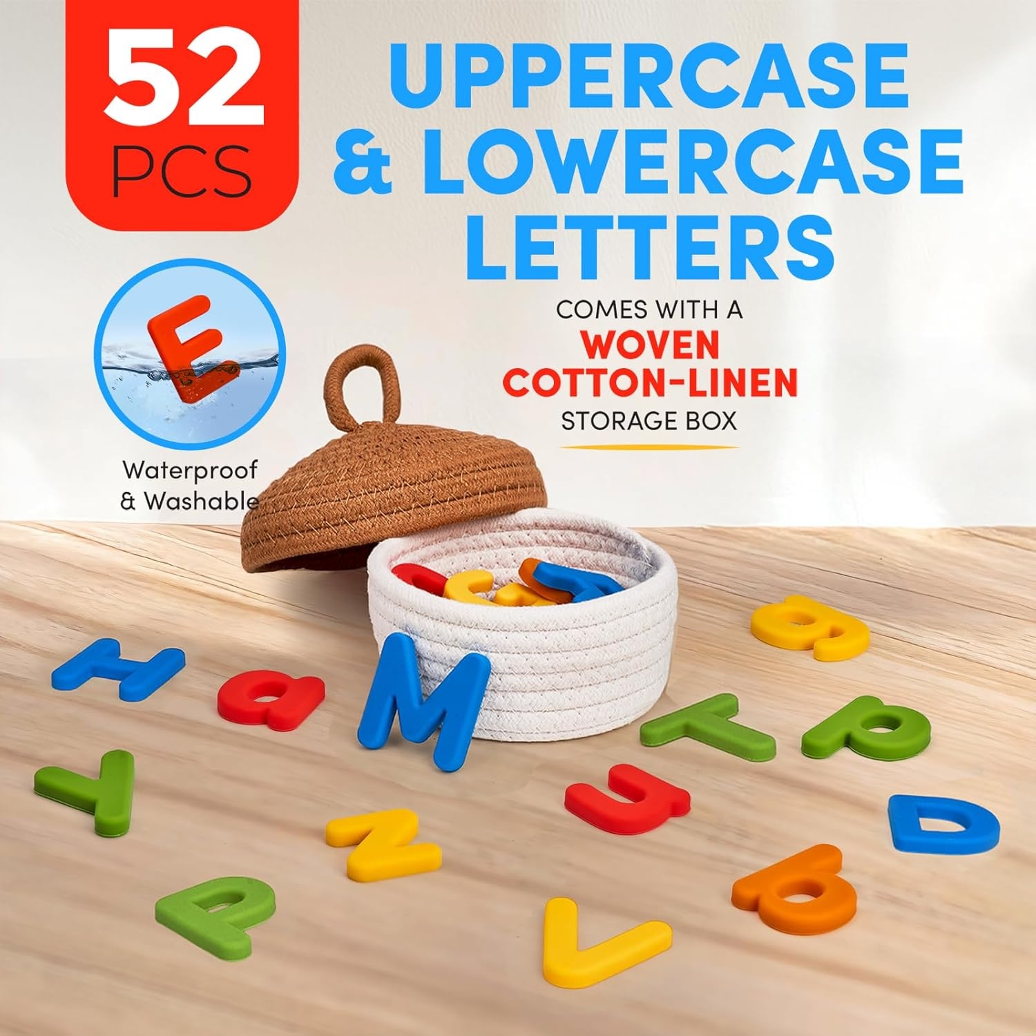 JoyCat Silicone Magnetic Letters and Numbers, 26 Uppercase Alphabet with 0-9, Fridge Magnets for Toddlers & Kids, Preschool Learning Refrigerator Toy Set, Birthday Gifts for Boys Girls (Muted Color)(Vibrant Color)