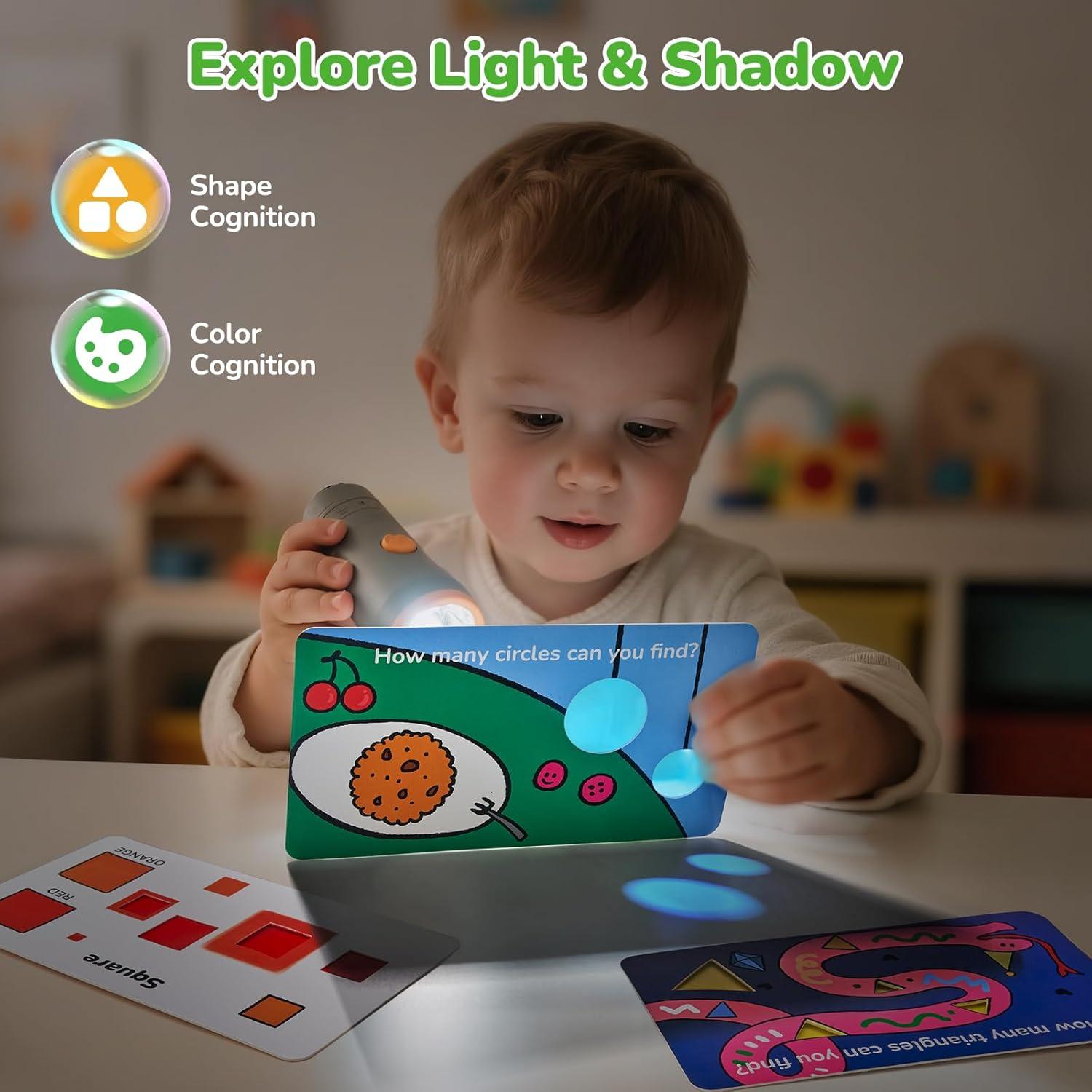 JoyCat Sensory Toys for Toddlers 2-5, 10 Double-Sided Touch and Feel Number Cards + 3 Shape & Color Cards, Montessori Toys for Early Math Learning, Early Development Interactive Tools for Homeschool