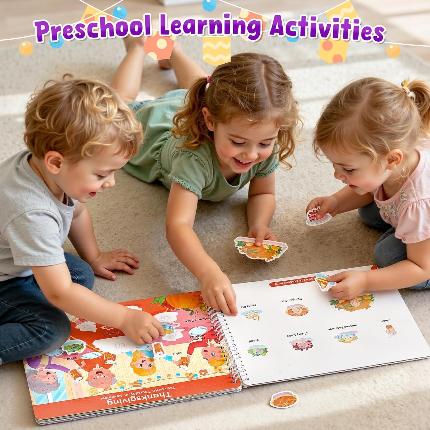 JoyCat Preschool Busy Book for Toddlers 3-5, Learning Activities, Educational Sensory Toys, Autism Learning Material, Back to School, Birthdays Presents for Boys Girls(Holidays)