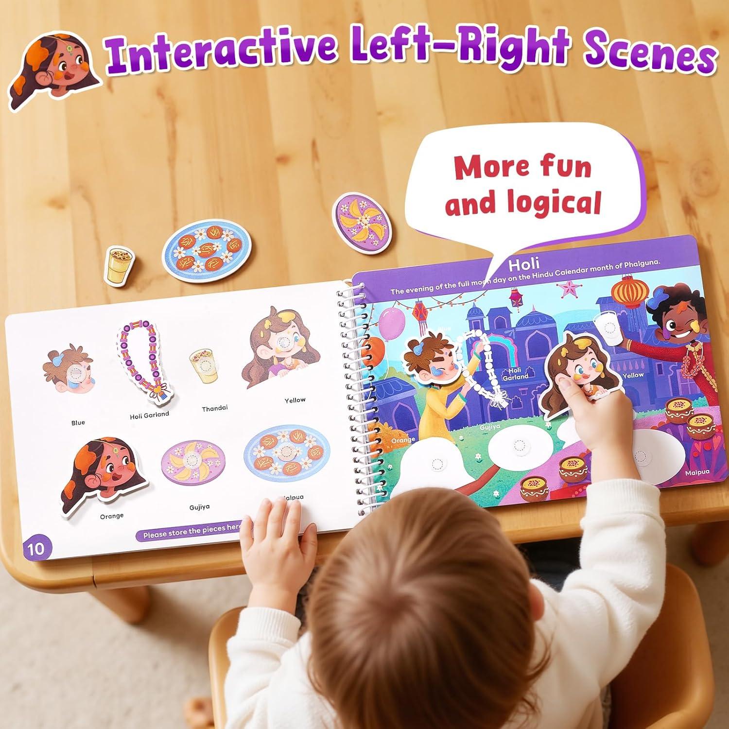 JoyCat Preschool Busy Book for Toddlers 3-5, Learning Activities, Educational Sensory Toys, Autism Learning Material, Back to School, Birthdays Presents for Boys Girls(Holidays)