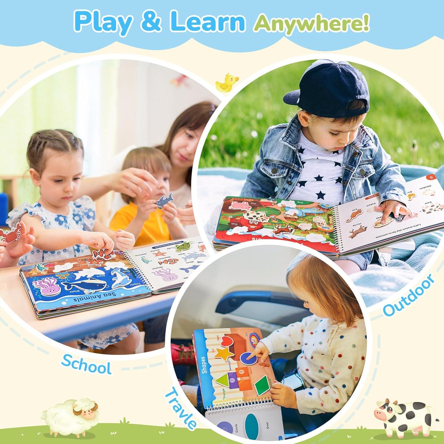 JoyCat Preschool Busy Book for Toddlers 3-5, Learning Activities, Educational Sensory Toys, Autism Learning Material, Back to School, Birthdays Presents for Boys Girls(English Version)