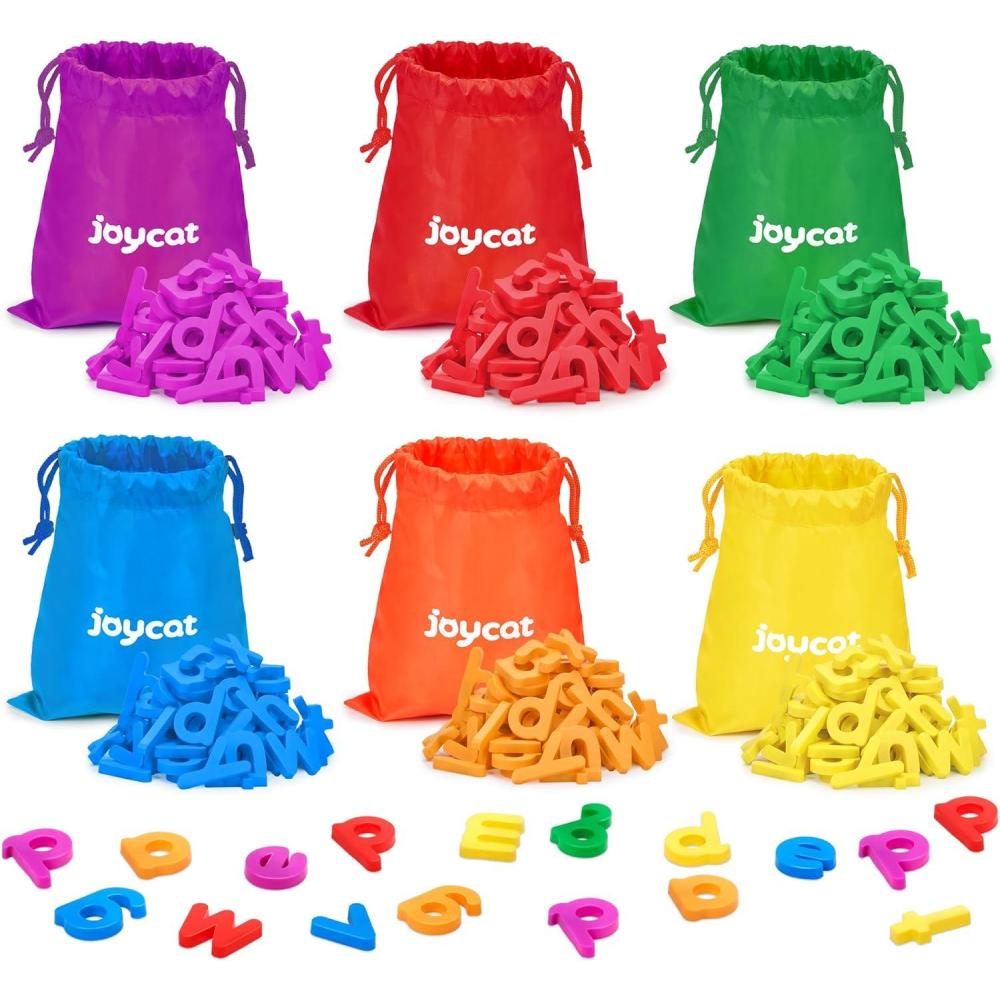 JoyCat Alphabet Magnets, 156-Piece Set of Lowercase Magnetic Letters, ABC Magnets for Toddlers & Kids, Plastic Letters for Whiteboards, Preschool Educational Toys for Kindergarten Classroom(312 PCS(12 Sets Of The Alphabet))