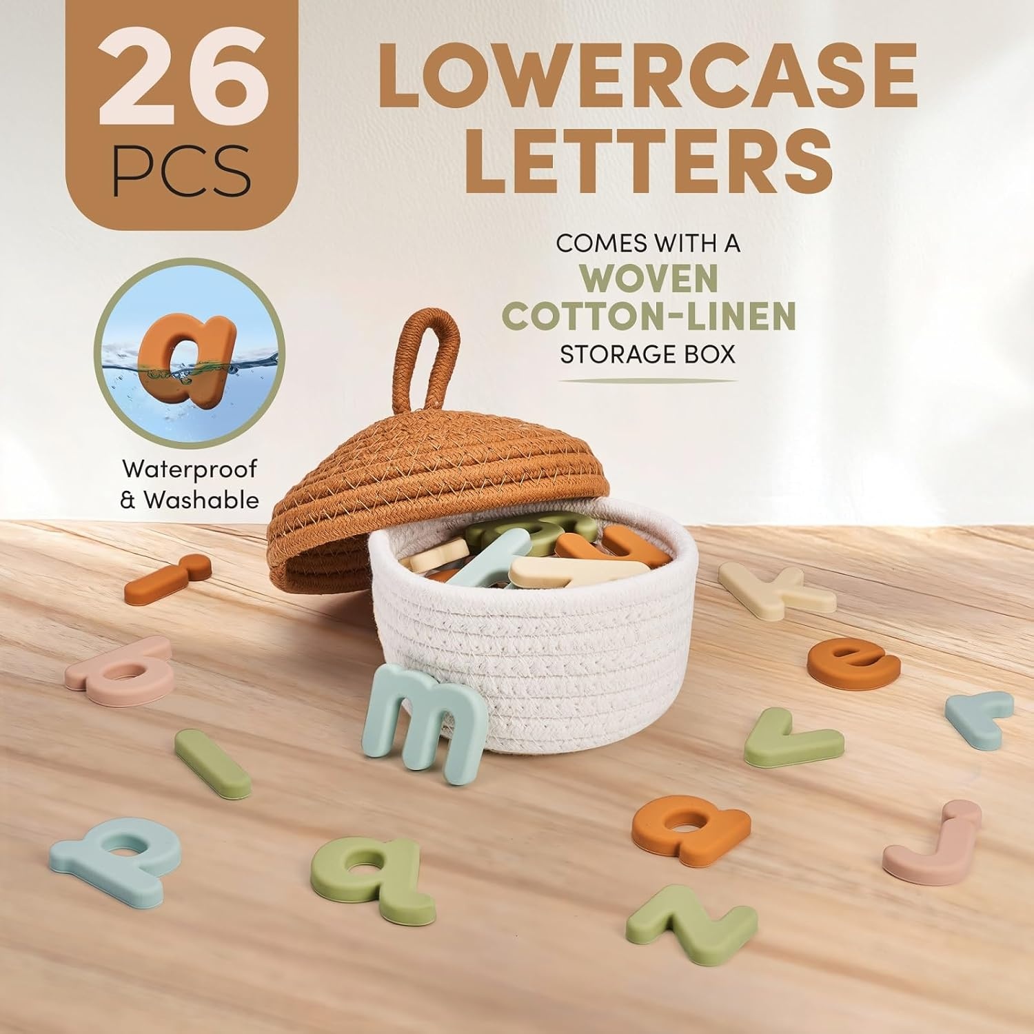JoyCat Silicone Magnetic Letters and Numbers, 26 Uppercase Alphabet with 0-9, Fridge Magnets for Toddlers & Kids, Preschool Learning Refrigerator Toy Set, Birthday Gifts for Boys Girls (Muted Color)(Muted Color)