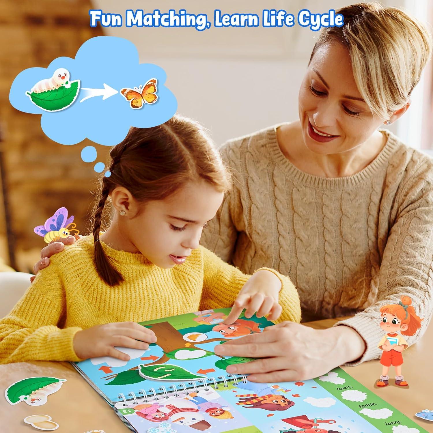 JoyCat Preschool Busy Book for Toddlers 3-5, Learning Activities, Educational Sensory Toys, Autism Learning Material, Back to School, Birthdays Presents for Boys Girls(English – STEAM Edition)