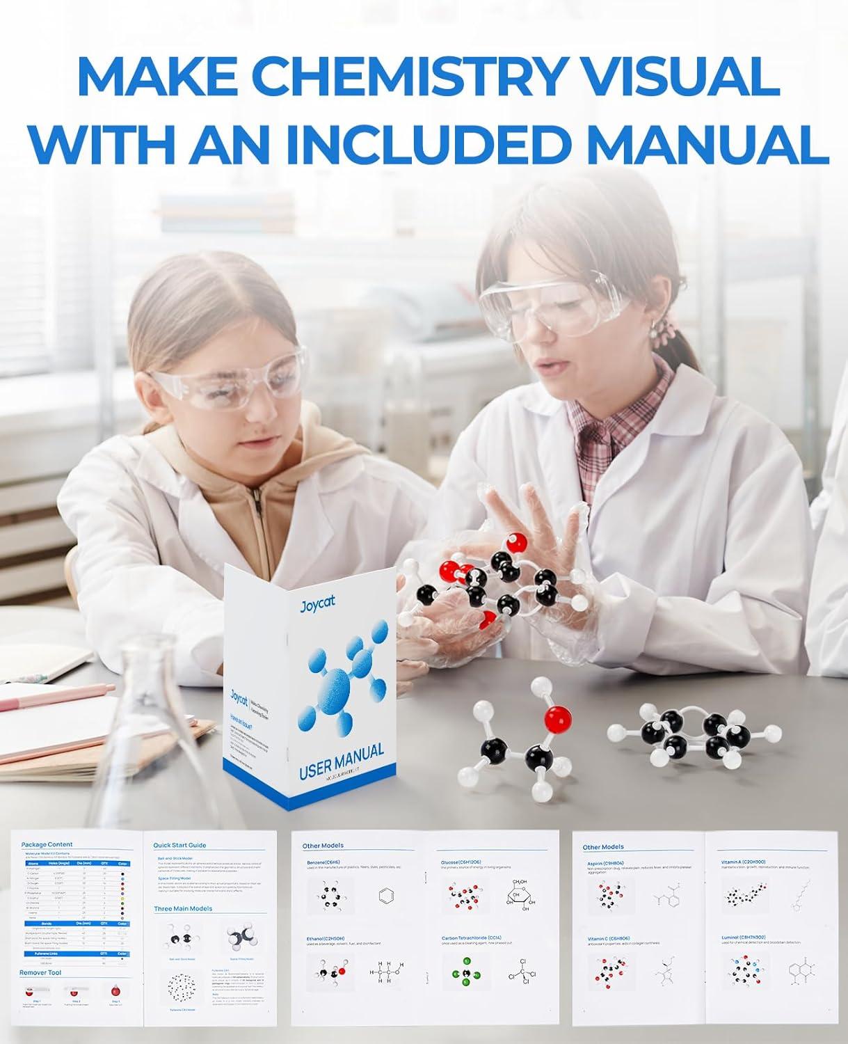 JoyCat Molecular Model Kit (404 pcs), Organic Chemistry Molecule Science Gifts for Ochem and Inorganic Students and Teachers(404 Pieces)