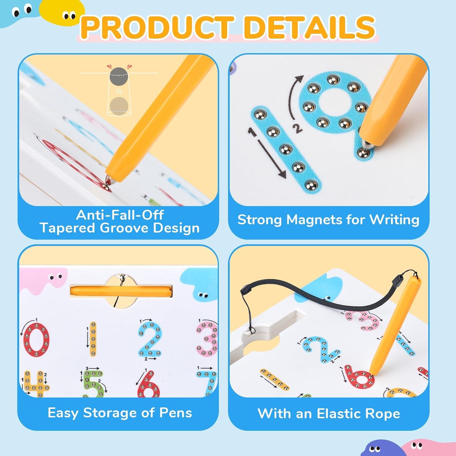 JoyCat Double-Sided Magnetic Number Tracing Board – 2-in-1 Numbers 1-20 Writing Toys for Toddlers & Kids, Preschool Math Manipulatives, Kindergarten Educational Learning Gifts for 3-5 Year Olds(Number)