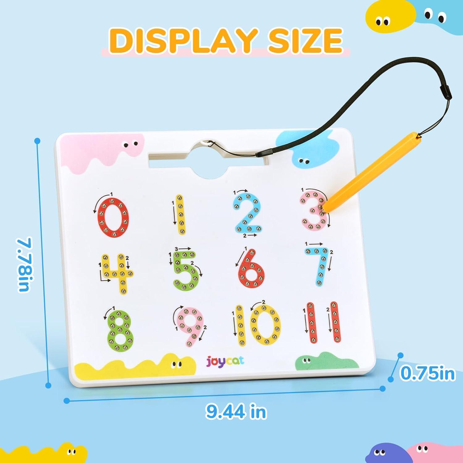 JoyCat Double-Sided Magnetic Number Tracing Board – 2-in-1 Numbers 1-20 Writing Toys for Toddlers & Kids, Preschool Math Manipulatives, Kindergarten Educational Learning Gifts for 3-5 Year Olds(Number)