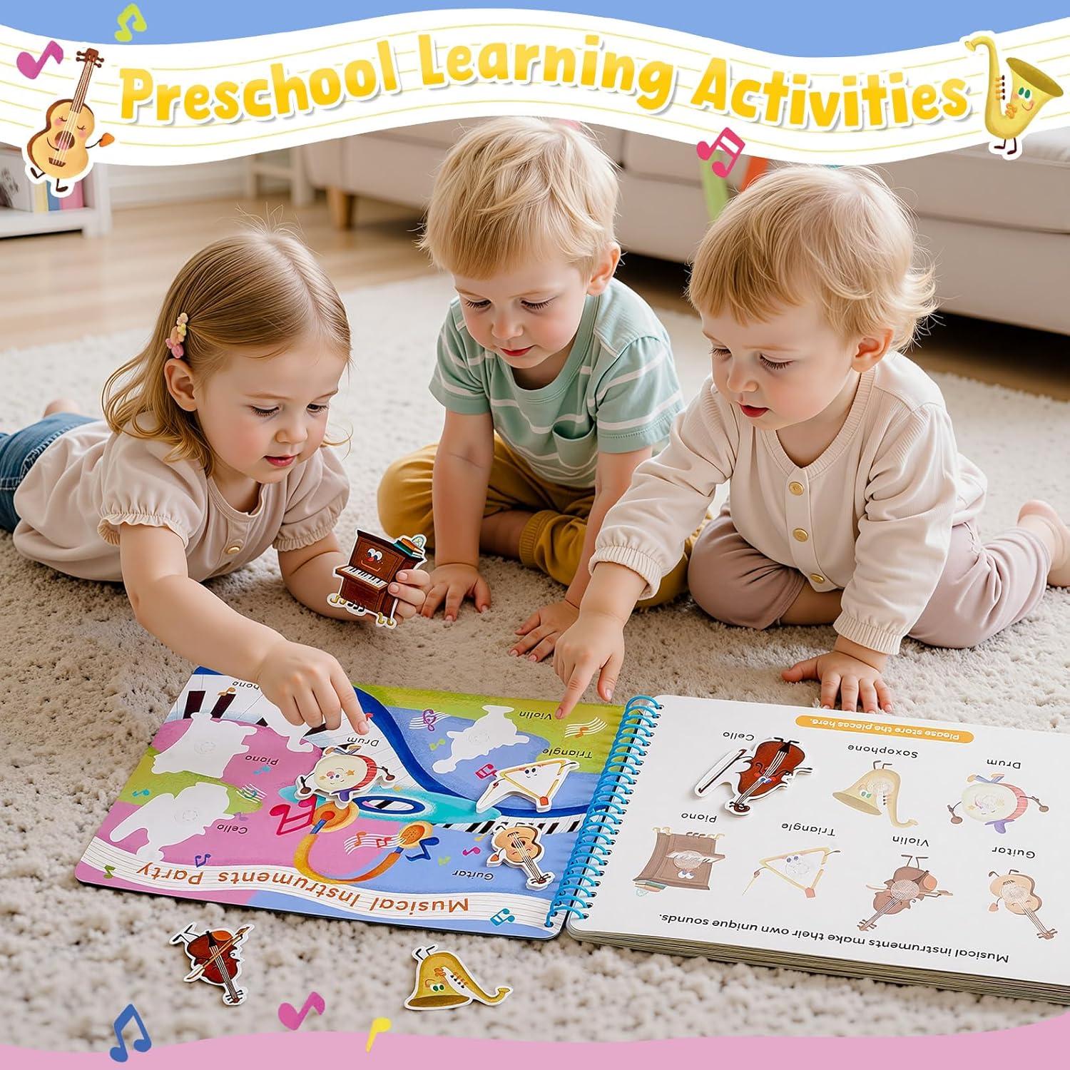 JoyCat Preschool Busy Book for Toddlers 3-5, Learning Activities, Educational Sensory Toys, Autism Learning Material, Back to School, Birthdays Presents for Boys Girls(Imagination World)