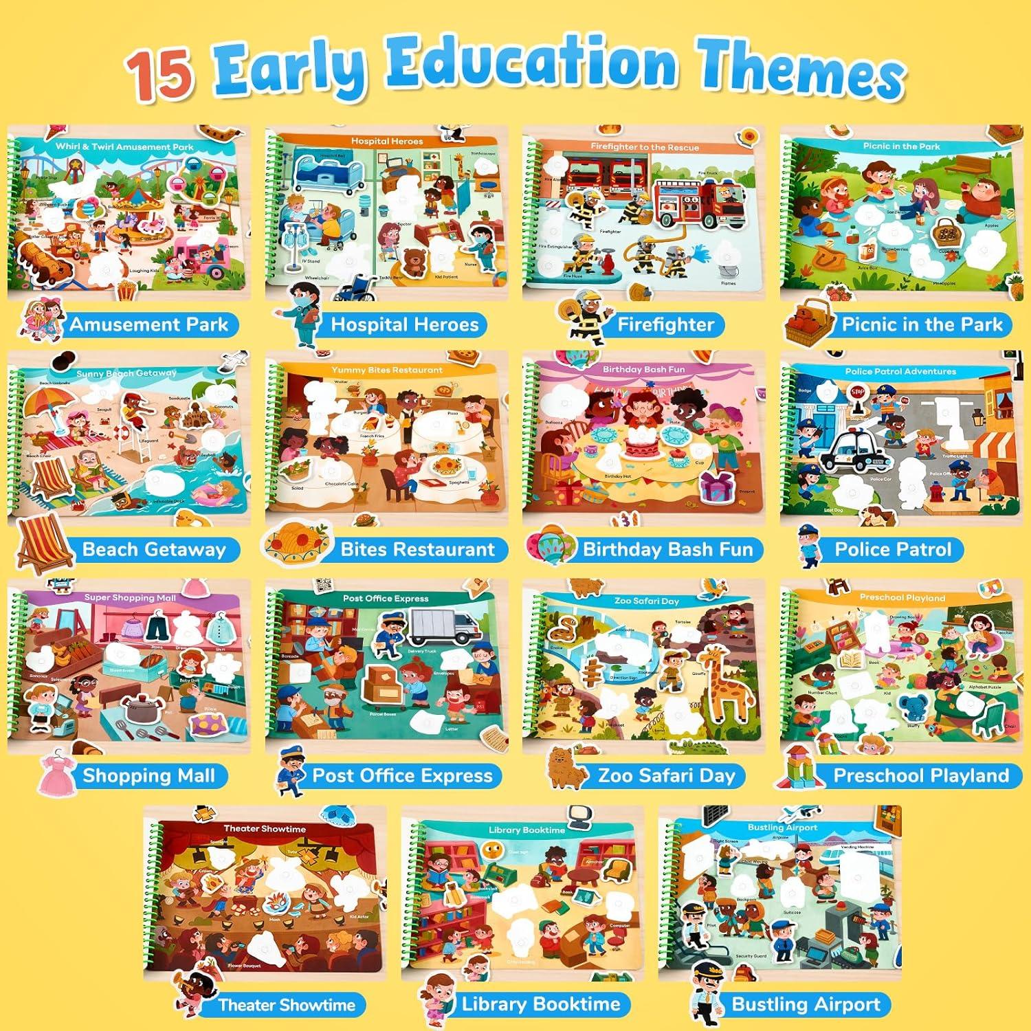 JoyCat Preschool Busy Book for Toddlers 3-5, Learning Activities, Educational Sensory Toys, Autism Learning Material, Back to School, Birthdays Presents for Boys Girls(Daily Life)