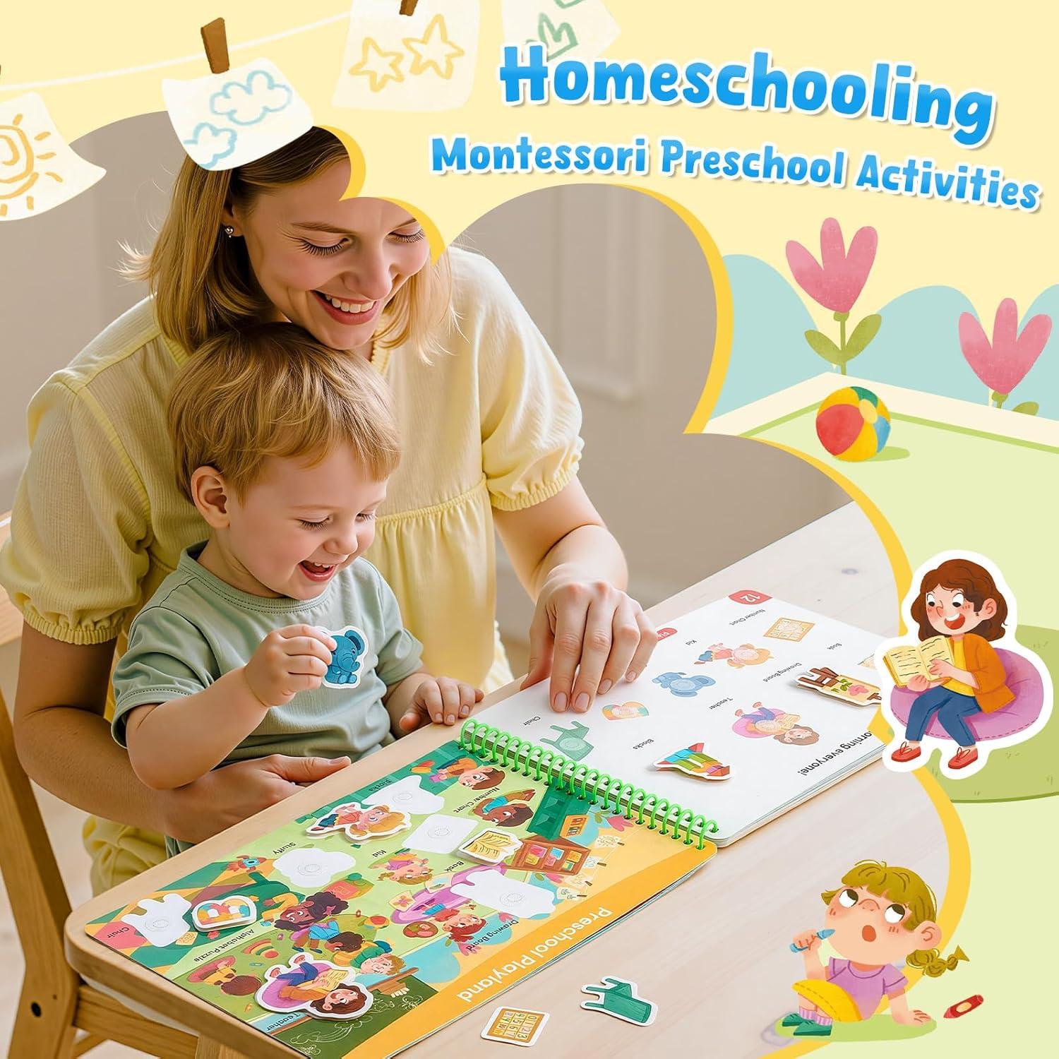 JoyCat Preschool Busy Book for Toddlers 3-5, Learning Activities, Educational Sensory Toys, Autism Learning Material, Back to School, Birthdays Presents for Boys Girls(Daily Life)