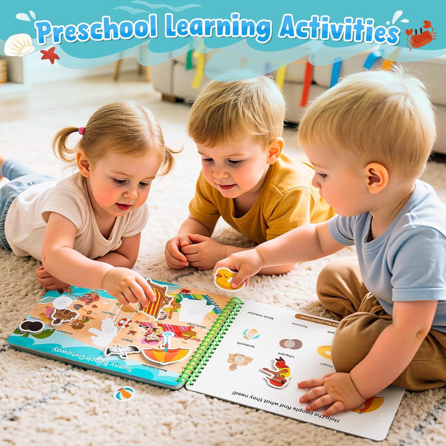 JoyCat Preschool Busy Book for Toddlers 3-5, Learning Activities, Educational Sensory Toys, Autism Learning Material, Back to School, Birthdays Presents for Boys Girls(Daily Life)