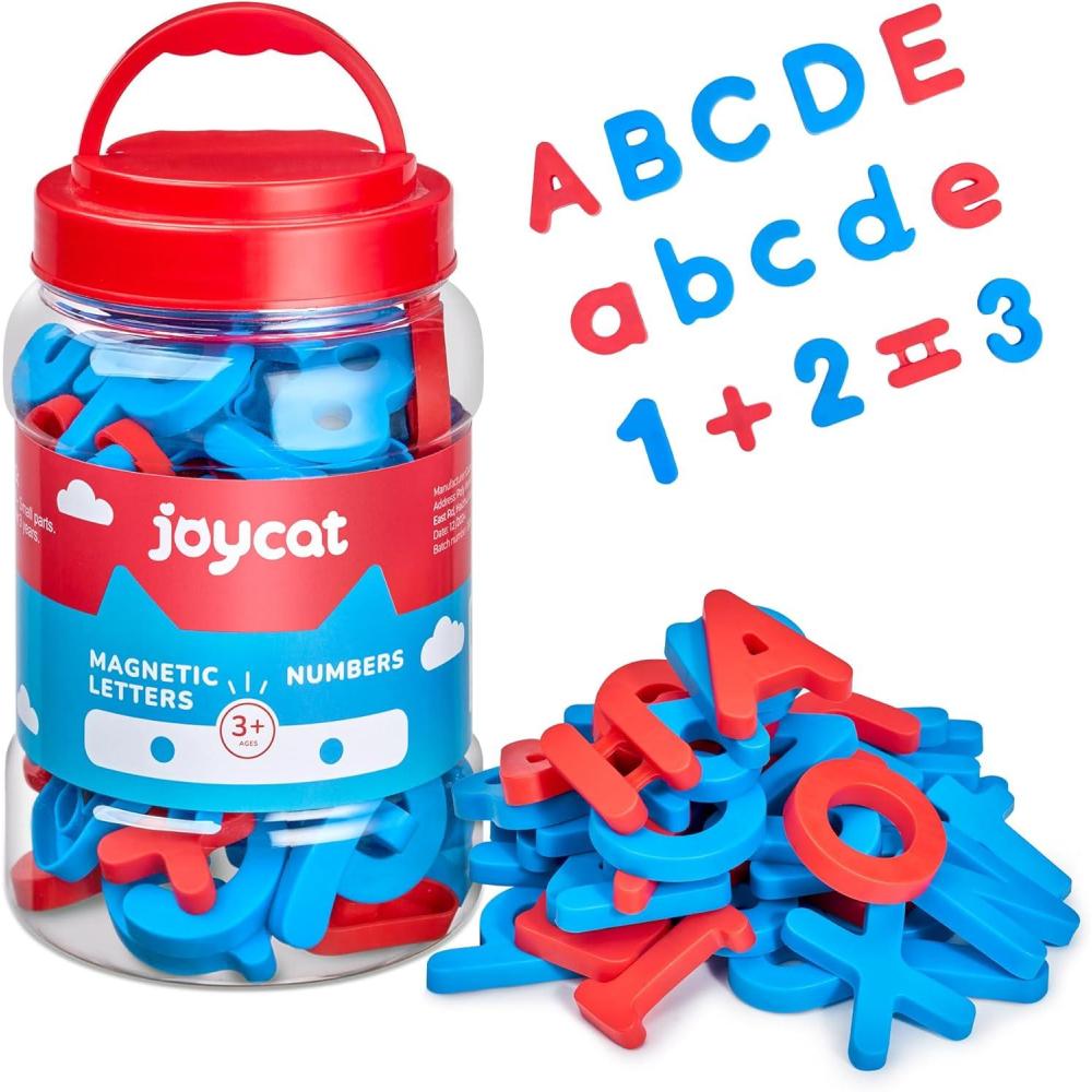 JoyCat Magnetic Letters and Numbers, Uppercase and Lowercase Alphabet Fridge Magnets, Preschool Educational Learning Plastic ABC 123 Colorful Toy Set, Math Symbols for Toddlers, Kids (78 PCS)
