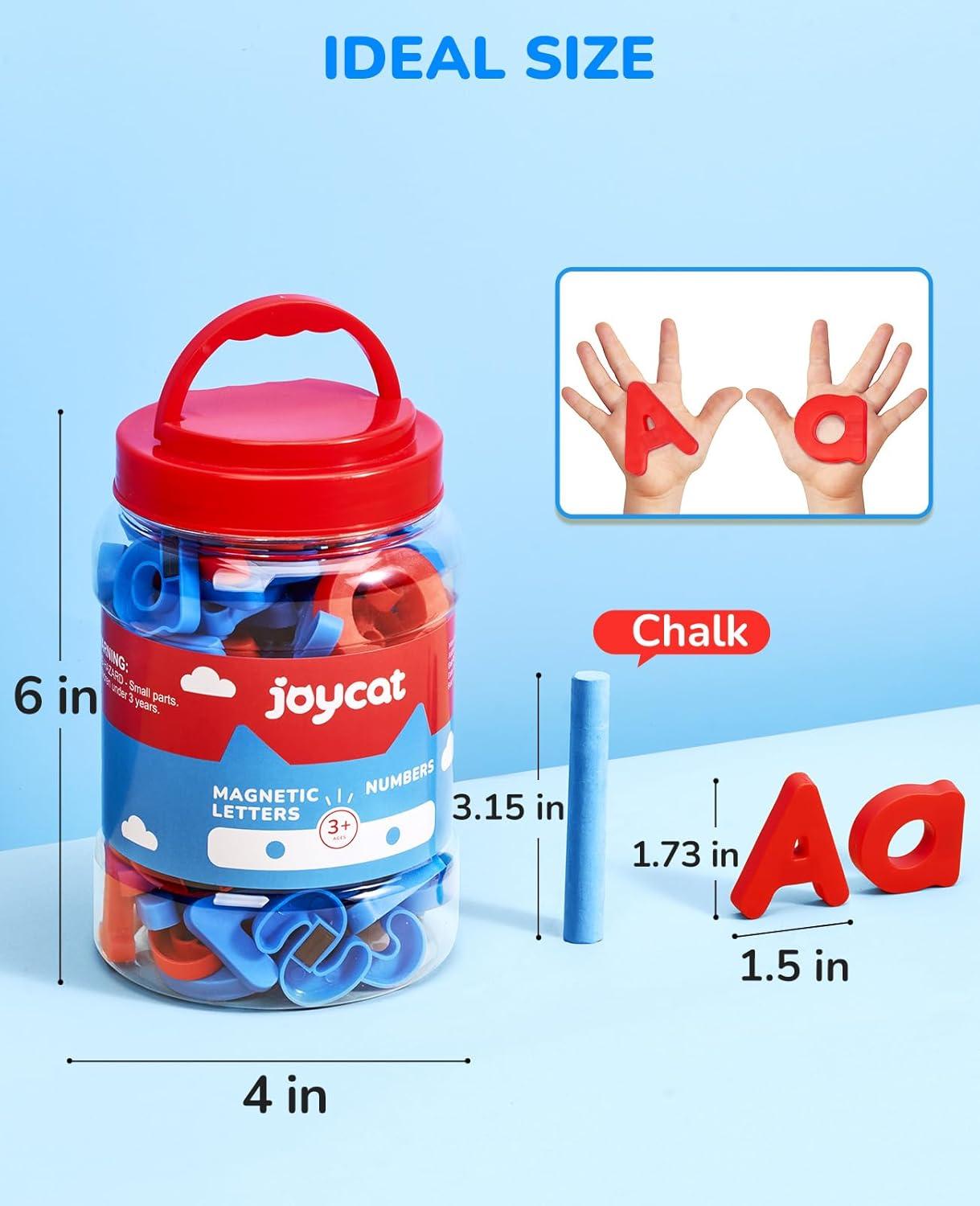 JoyCat Magnetic Letters and Numbers, Uppercase and Lowercase Alphabet Fridge Magnets, Preschool Educational Learning Plastic ABC 123 Colorful Toy Set, Math Symbols for Toddlers, Kids (78 PCS)