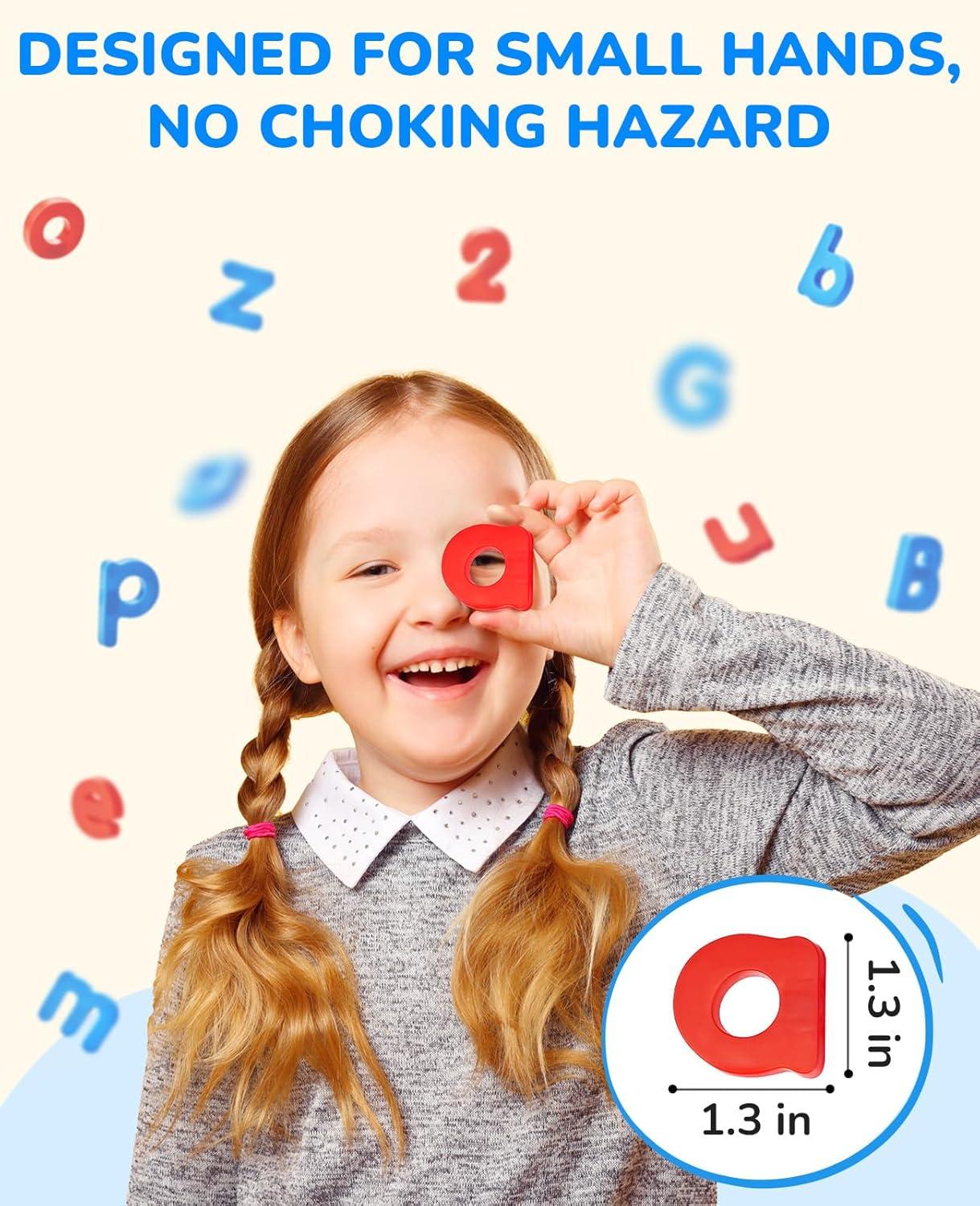 JoyCat Magnetic Letters and Numbers, Uppercase and Lowercase Alphabet Fridge Magnets, Preschool Educational Learning Plastic ABC 123 Colorful Toy Set, Math Symbols for Toddlers, Kids (78 PCS)