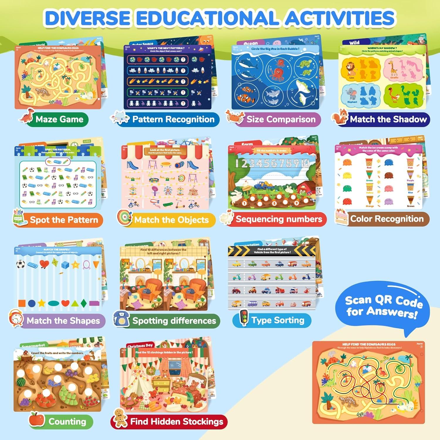JoyCat Preschool Learning Activities Set (2-Pack) – Seek & Find Game Books and Letters Numbers Handwriting Practice Tracing Workbooks for Toddlers & Kids, Birthday Gifts for Girls and Boys Ages 3-5(2. Seek & Find)