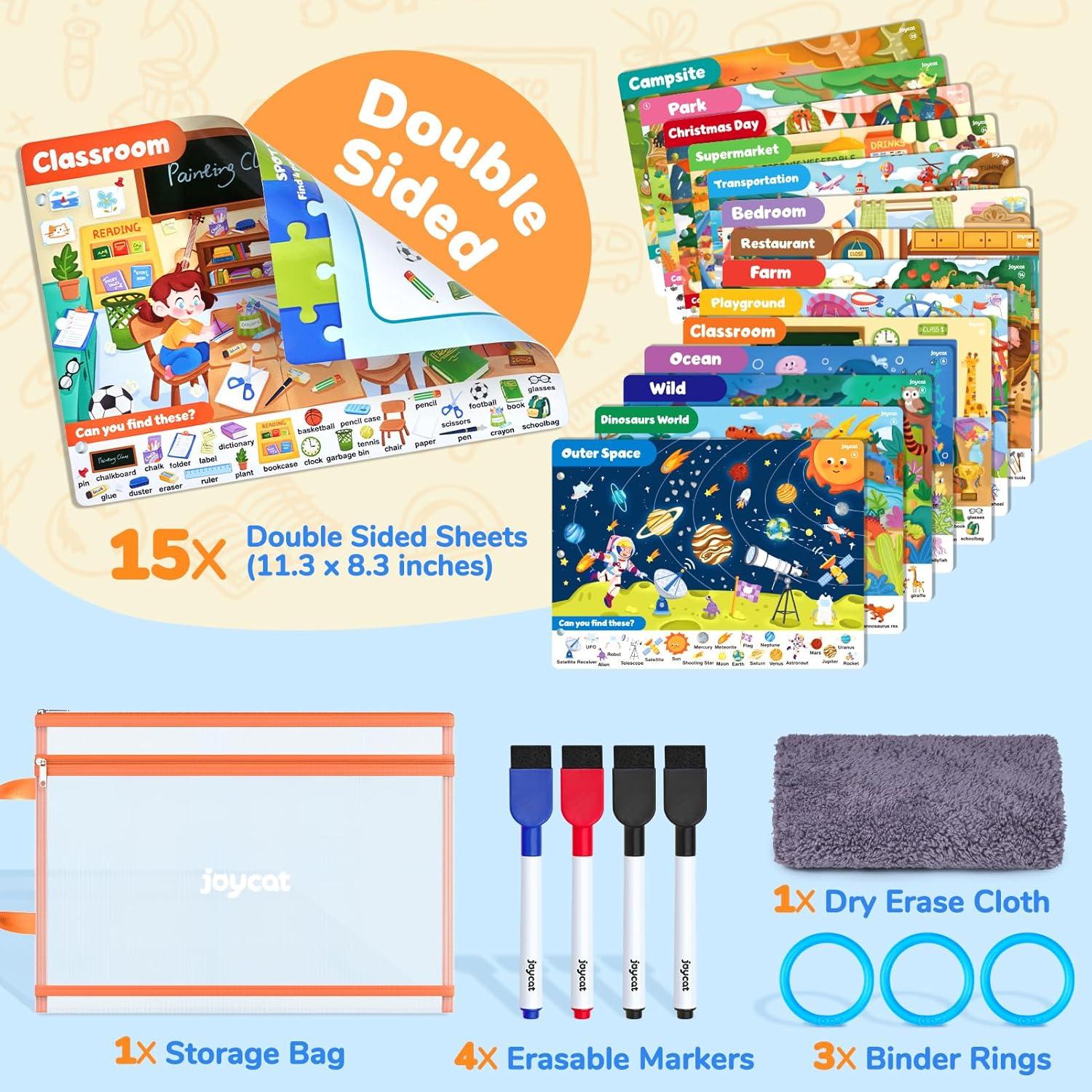 JoyCat Preschool Learning Activities Set (2-Pack) – Seek & Find Game Books and Letters Numbers Handwriting Practice Tracing Workbooks for Toddlers & Kids, Birthday Gifts for Girls and Boys Ages 3-5(2. Seek & Find)