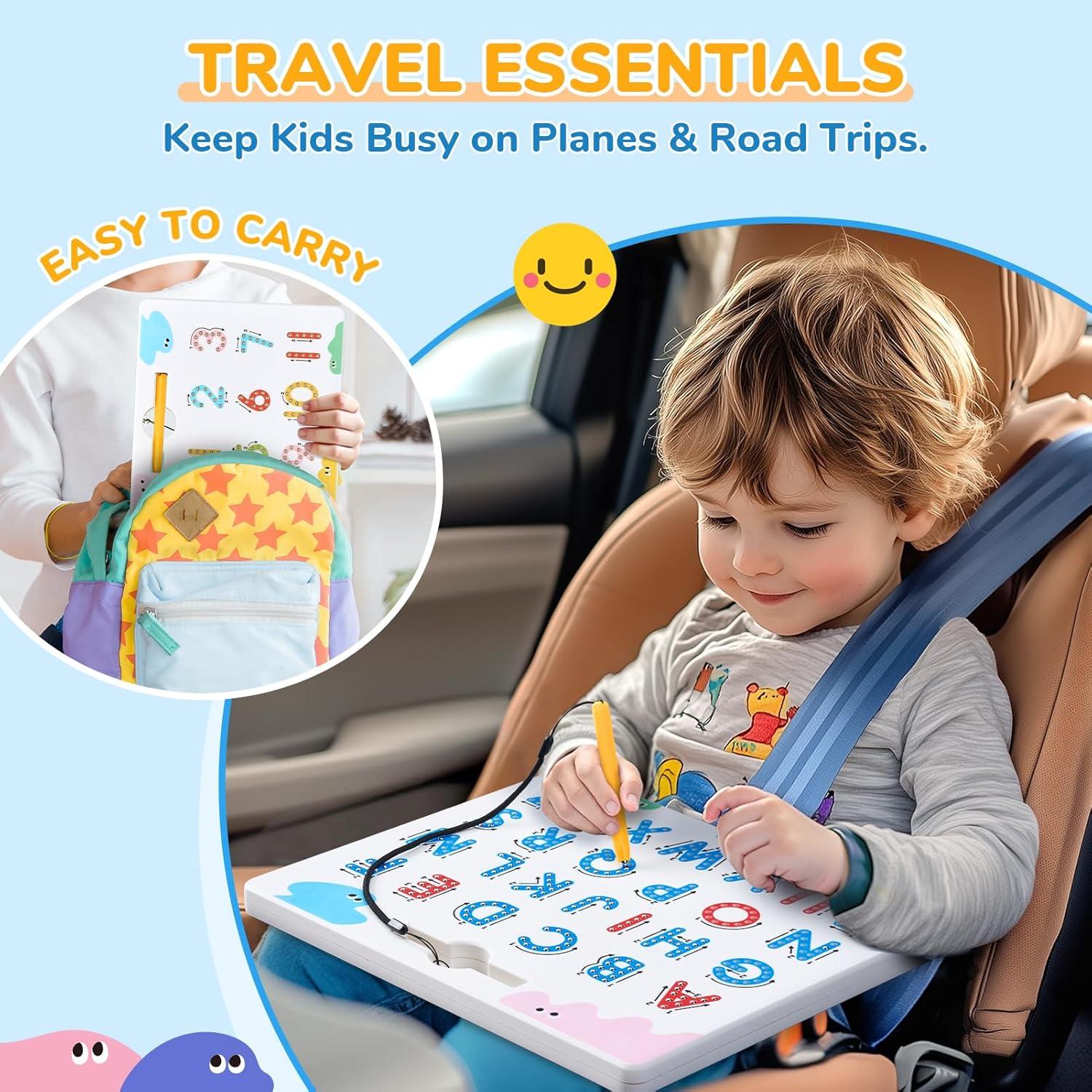 JoyCat Double-Sided Magnetic Number Tracing Board – 2-in-1 Numbers 1-20 Writing Toys for Toddlers & Kids, Preschool Math Manipulatives, Kindergarten Educational Learning Gifts for 3-5 Year Olds(Letter+Number)