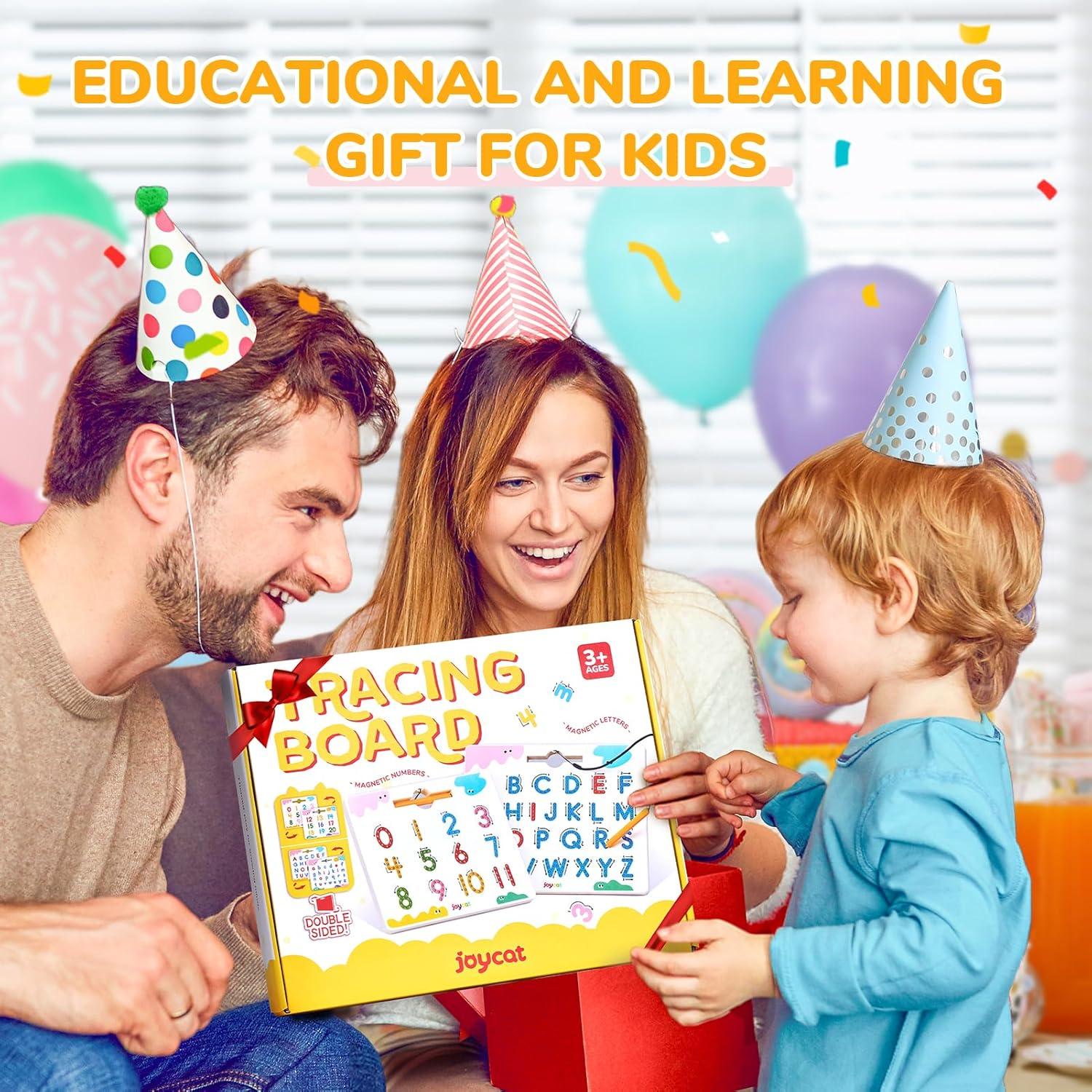 JoyCat Double-Sided Magnetic Number Tracing Board – 2-in-1 Numbers 1-20 Writing Toys for Toddlers & Kids, Preschool Math Manipulatives, Kindergarten Educational Learning Gifts for 3-5 Year Olds(Letter+Number)