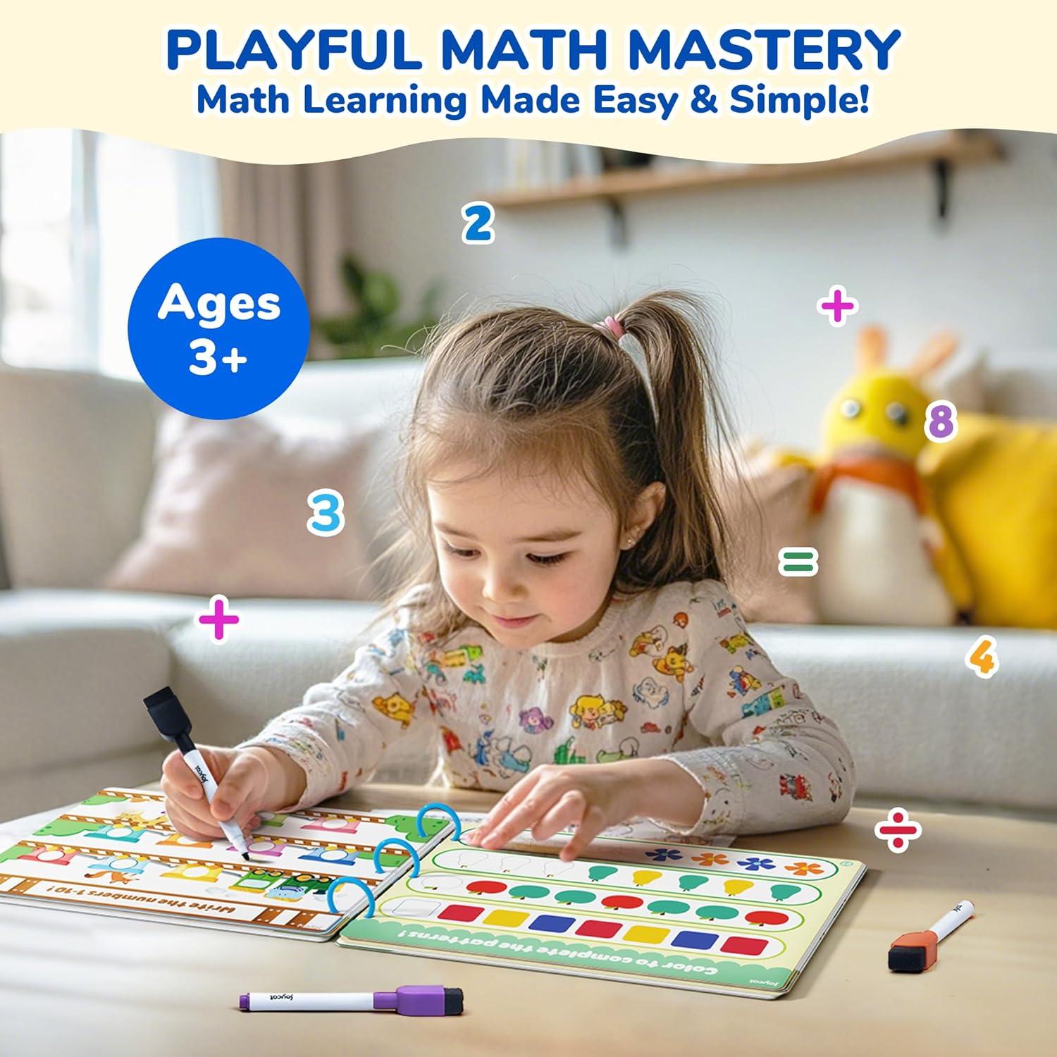 JoyCat Preschool Learning Activities Set (2-Pack) – Seek & Find Game Books and Letters Numbers Handwriting Practice Tracing Workbooks for Toddlers & Kids, Birthday Gifts for Girls and Boys Ages 3-5(5. Math)