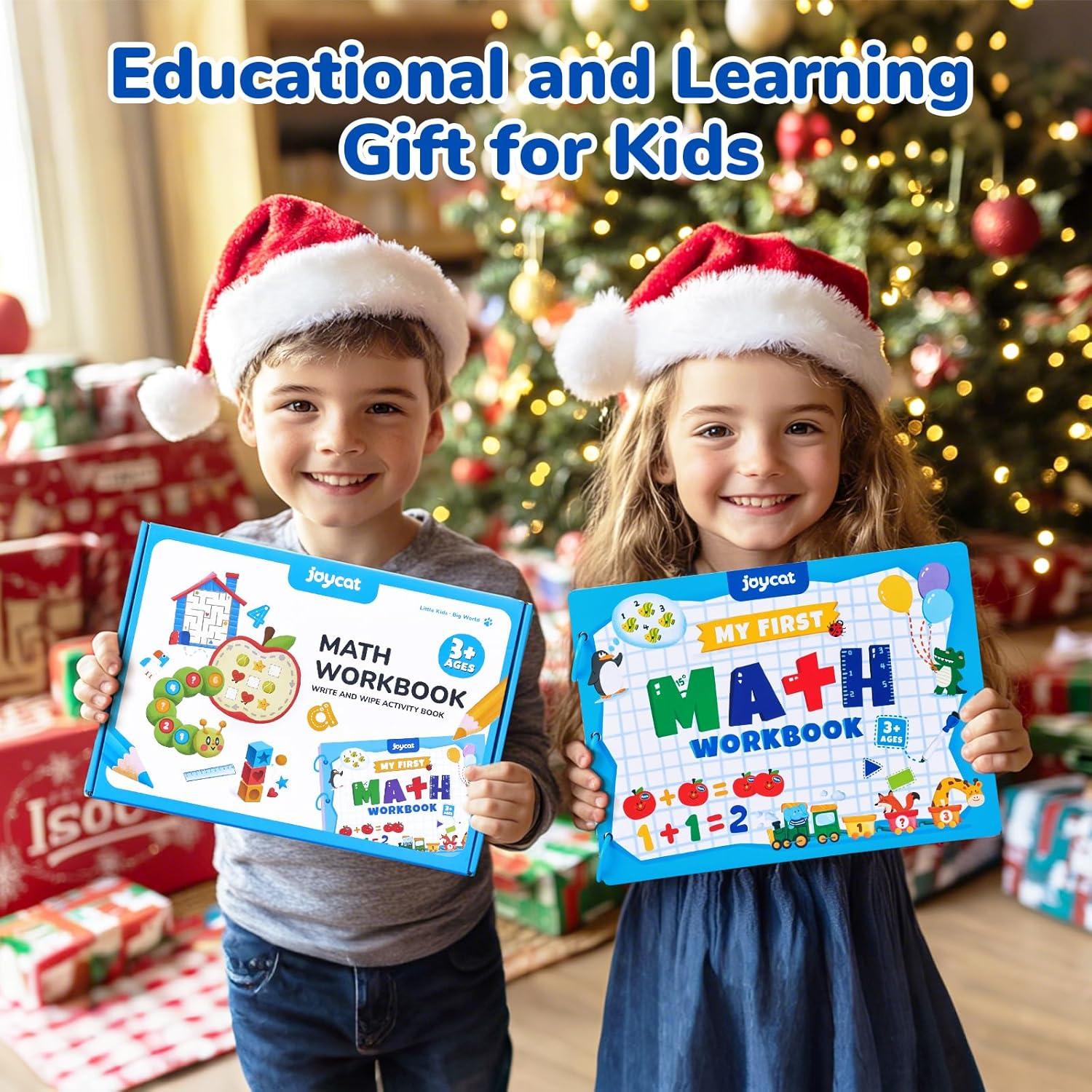JoyCat Preschool Learning Activities Set (2-Pack) – Seek & Find Game Books and Letters Numbers Handwriting Practice Tracing Workbooks for Toddlers & Kids, Birthday Gifts for Girls and Boys Ages 3-5(5. Math)