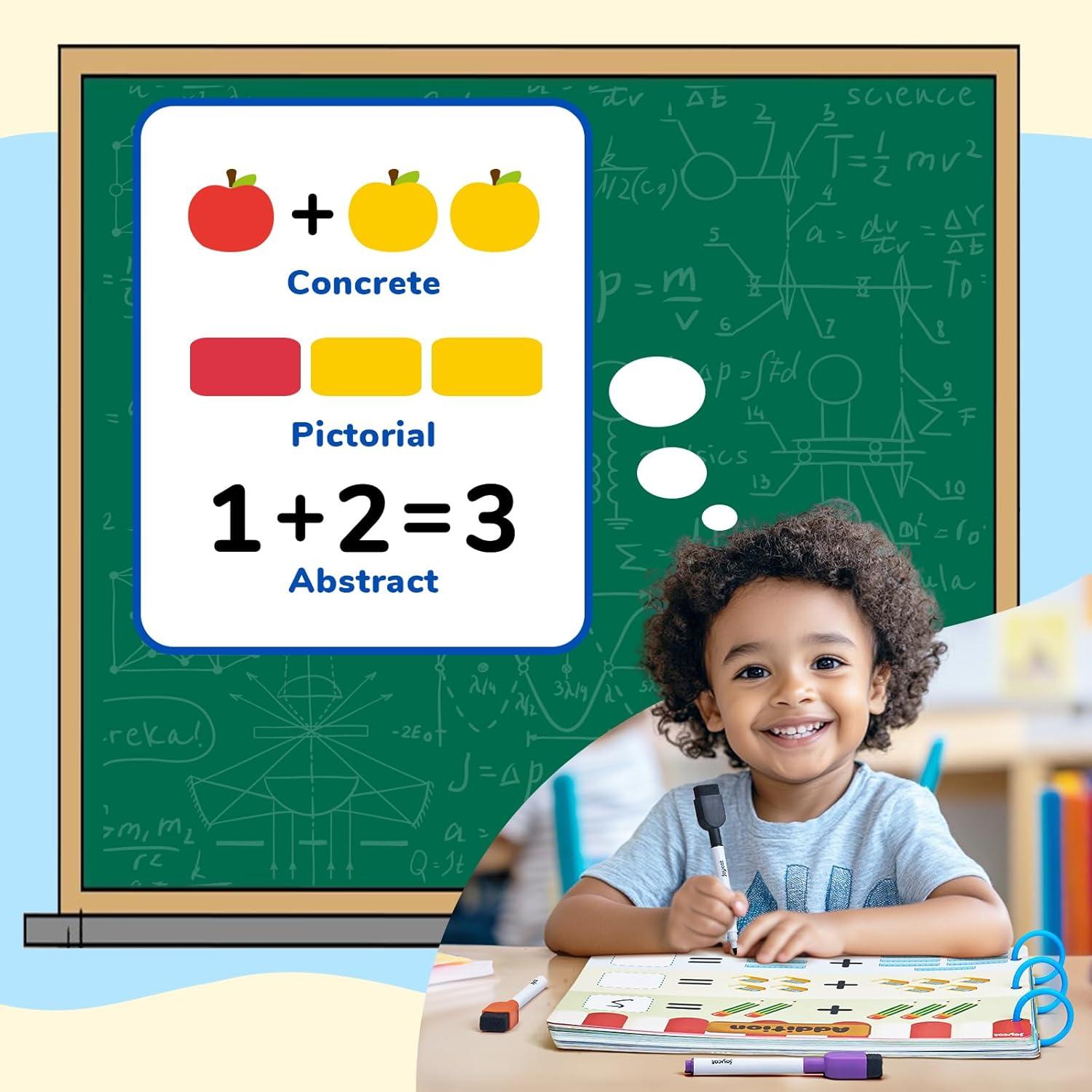JoyCat Preschool Learning Activities Set (2-Pack) – Seek & Find Game Books and Letters Numbers Handwriting Practice Tracing Workbooks for Toddlers & Kids, Birthday Gifts for Girls and Boys Ages 3-5(5. Math)