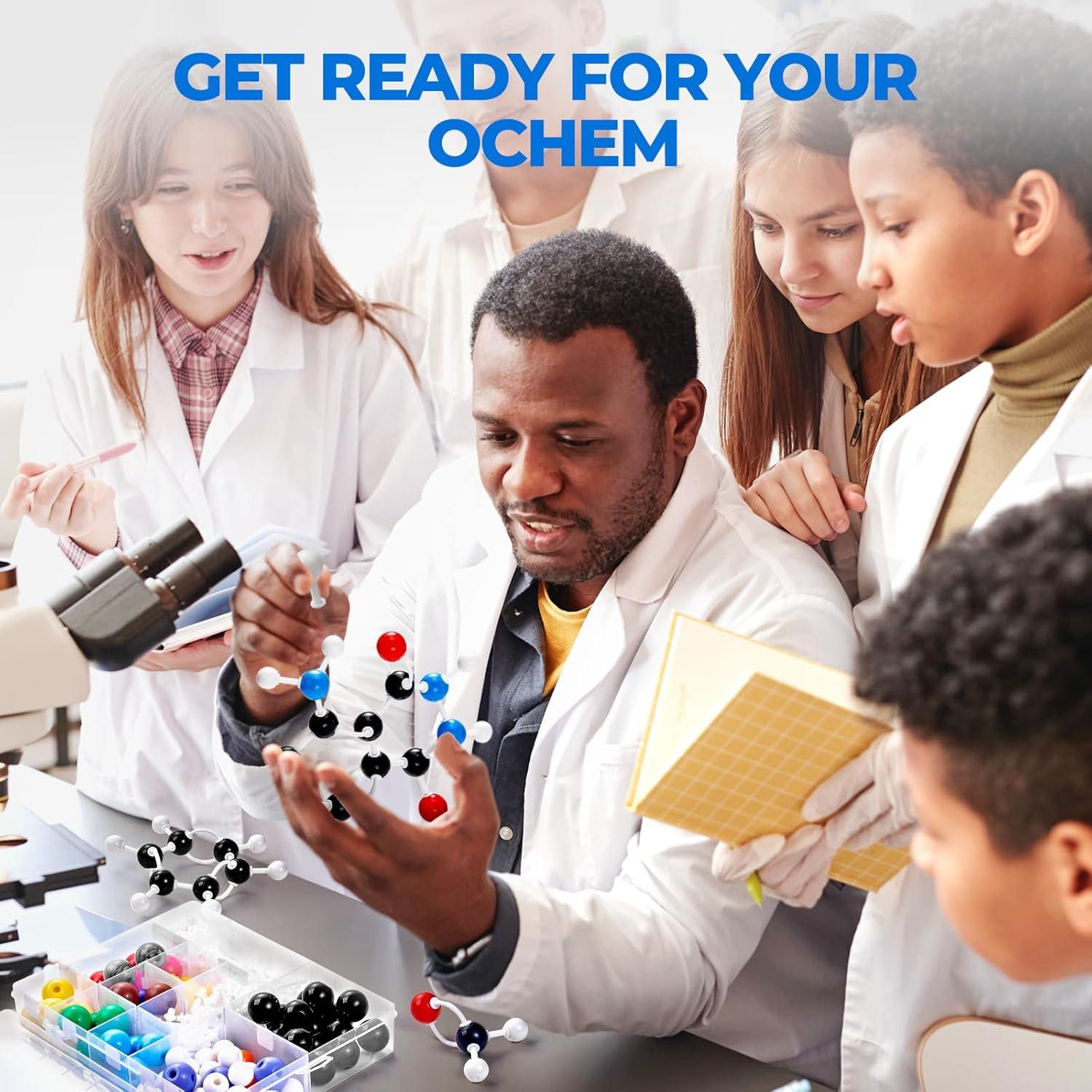 JoyCat Molecular Model Kit (404 pcs), Organic Chemistry Molecule Science Gifts for Ochem and Inorganic Students and Teachers(246 Pieces (with 2-hole & 3-hole Carbon Atoms))