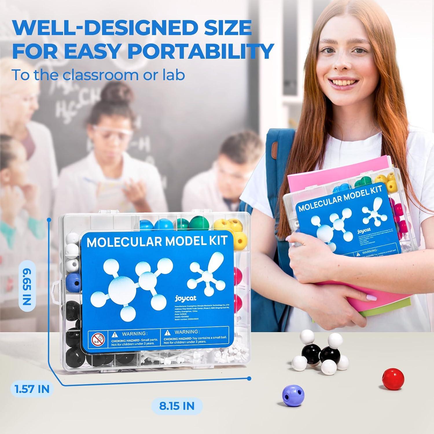 JoyCat Molecular Model Kit (404 pcs), Organic Chemistry Molecule Science Gifts for Ochem and Inorganic Students and Teachers(246 Pieces (with 2-hole & 3-hole Carbon Atoms))