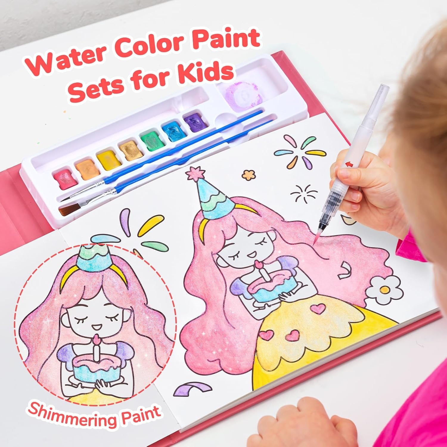 JoyCat Paint with Water Coloring Books for Toddlers, Watercolor Painting Sets for Kids Ages 3-5 4-8, Arts and Crafts Drawing Activities Toy Birthday Gifts for Boys Girls (Halloween)(Party)