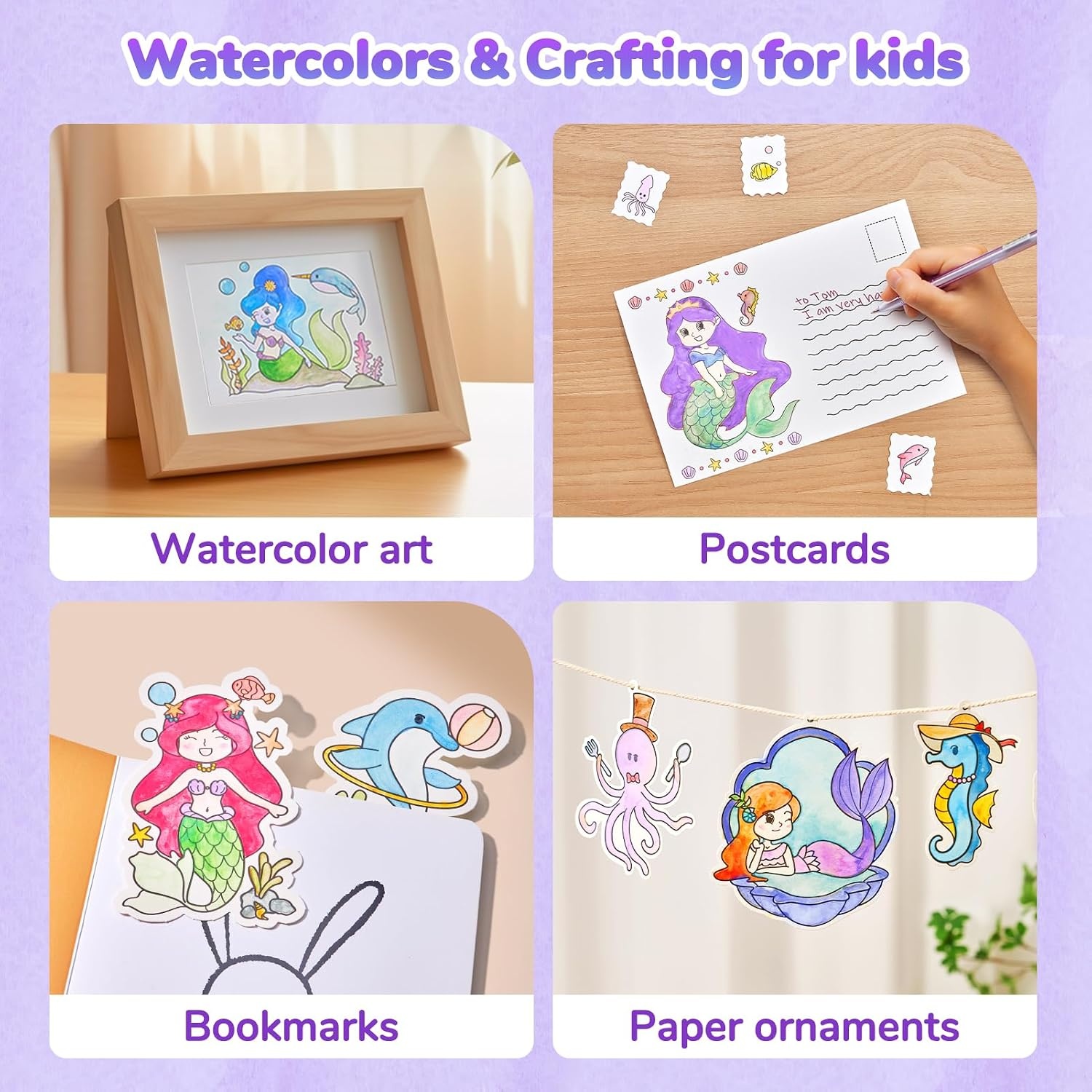 JoyCat Paint with Water Coloring Books for Toddlers (Thanksgiving)(Underwater World)