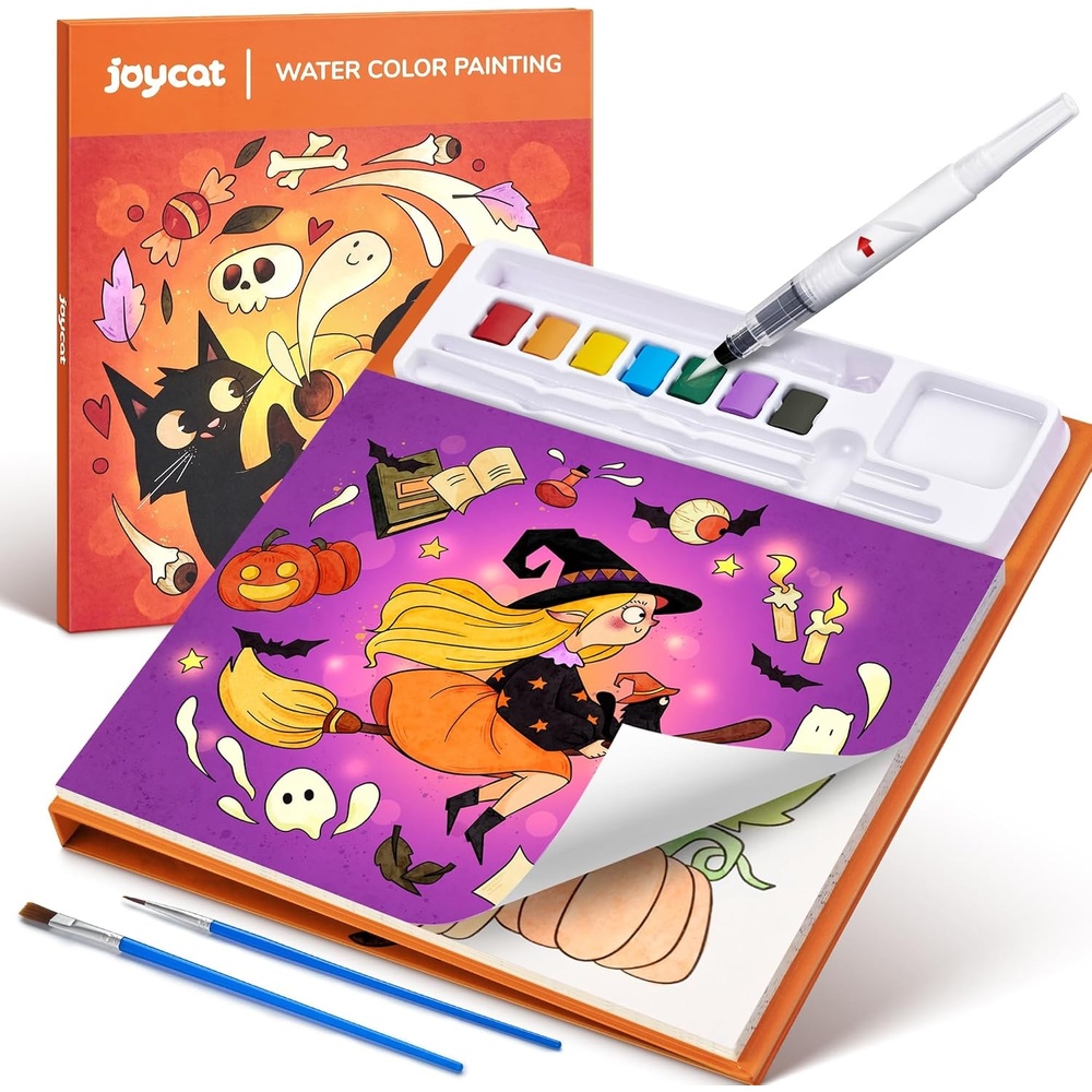 JoyCat Paint with Water Coloring Books for Toddlers, Watercolor Painting Sets for Kids Ages 3-5 4-8, Arts and Crafts Drawing Activities Toy Birthday Gifts for Boys Girls (Halloween)(Halloween)
