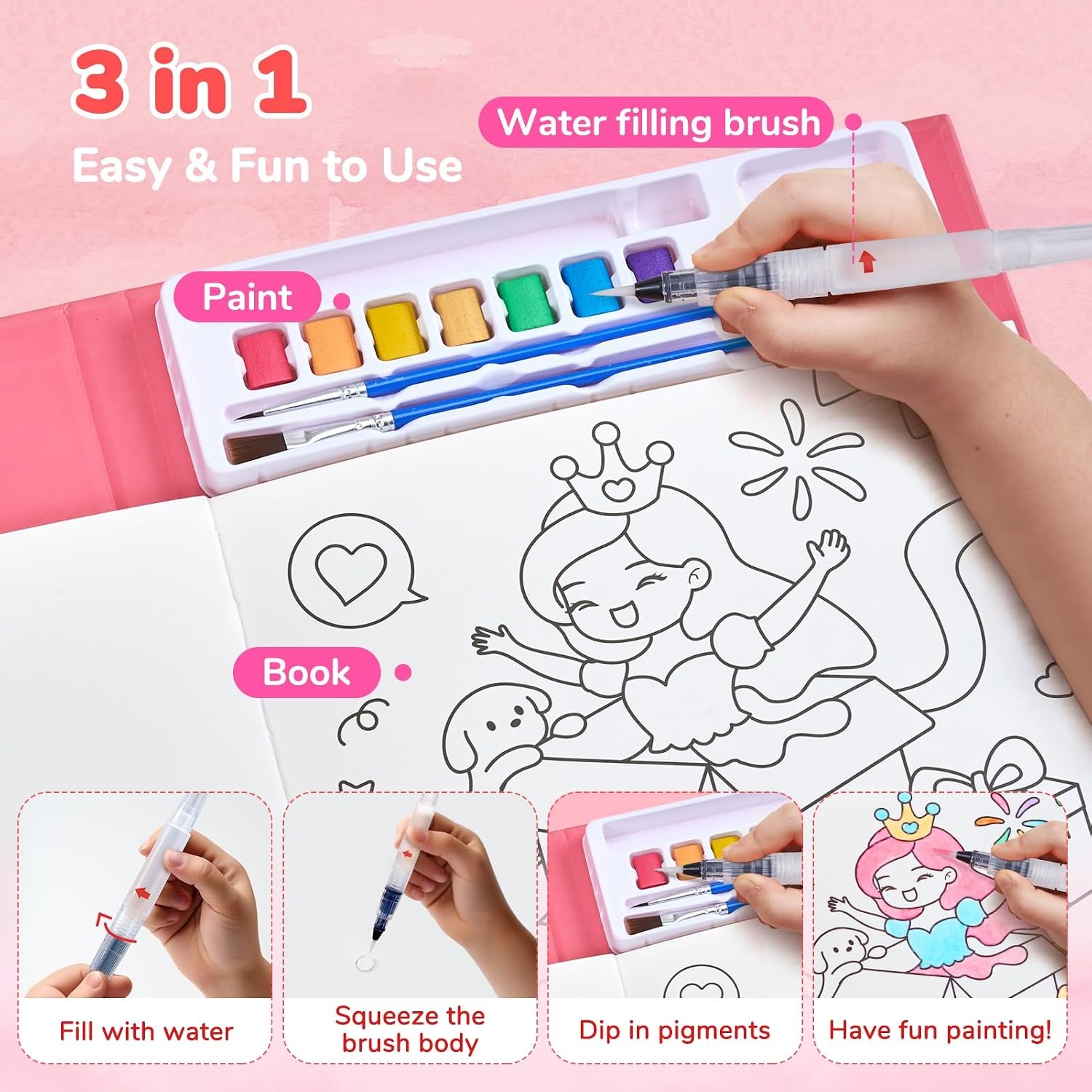 JoyCat Paint with Water Coloring Books for Toddlers (Thanksgiving)(Party)