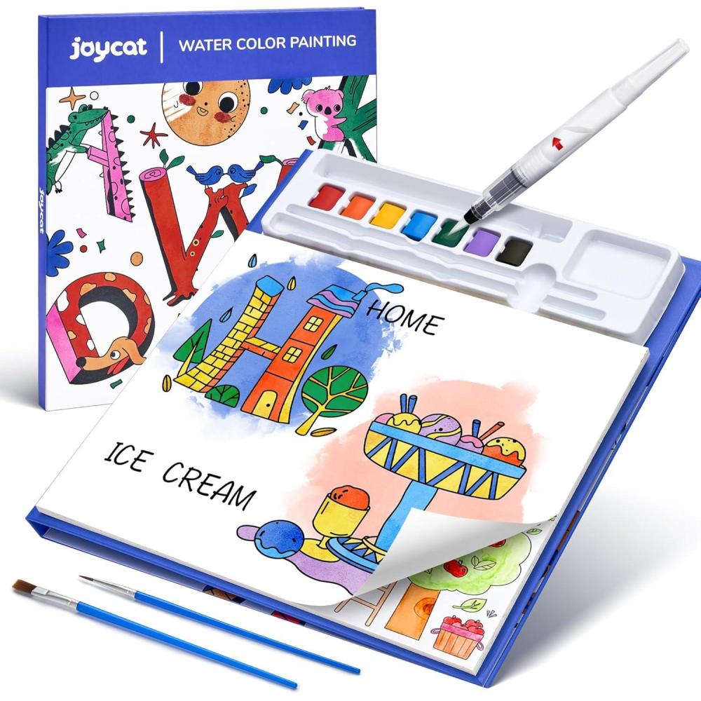 JoyCat Paint with Water Coloring Books for Toddlers, Watercolor Painting Sets for Kids Ages 3-5 4-8, Arts and Crafts Drawing Activities Toy Birthday Gift for Boys Girls (Animal & Alphabet)(Alphabet)