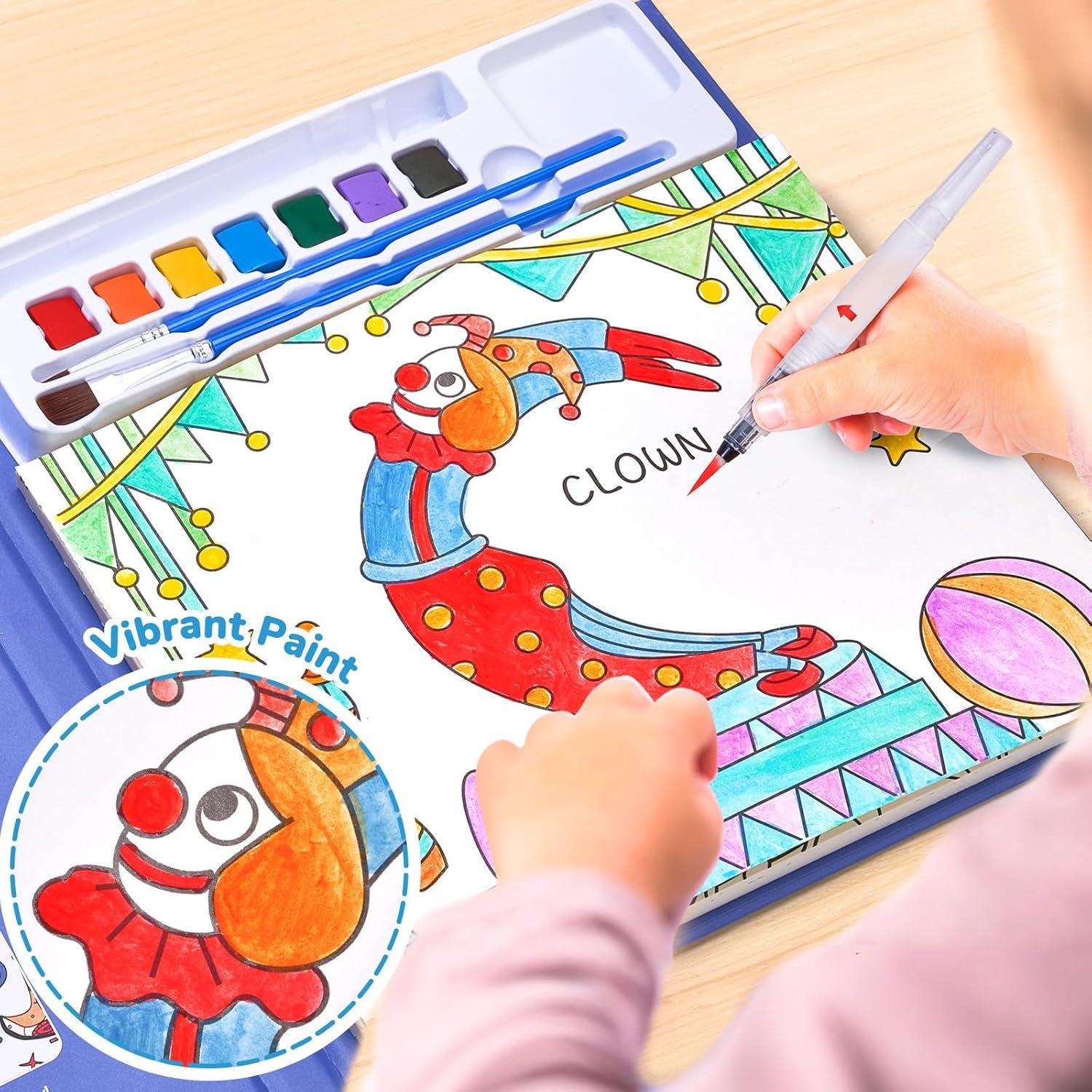 JoyCat Paint with Water Coloring Books for Toddlers, Watercolor Painting Sets for Kids Ages 3-5 4-8, Arts and Crafts Drawing Activities Toy Birthday Gift for Boys Girls (Animal & Alphabet)(Alphabet)