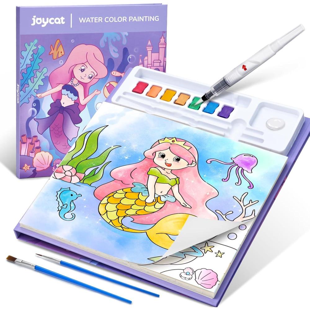 JoyCat Paint with Water Coloring Books for Toddlers, Watercolor Painting Sets for Kids Ages 3-5 4-8, Arts and Crafts Drawing Activities Toy Birthday Gift for Boys Girls (Animal & Alphabet)(Underwater World)