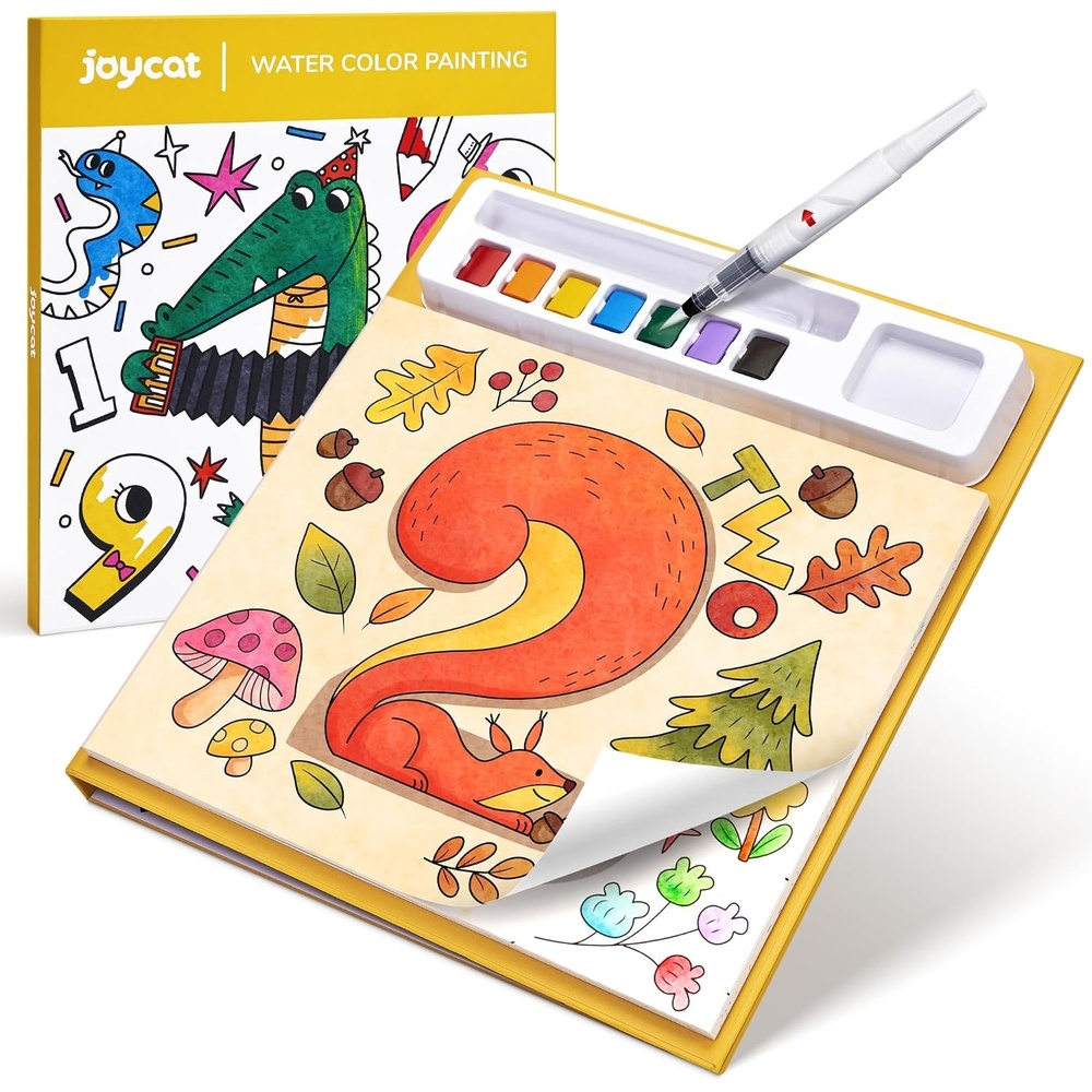 JoyCat Paint with Water Coloring Books for Toddlers, Watercolor Painting Sets for Kids Ages 3-5 4-8, Arts and Crafts Drawing Activities Toy Birthday Gifts for Boys Girls (Halloween)(Numbers)