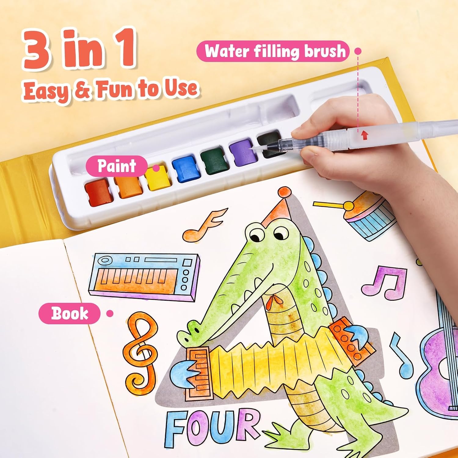 JoyCat Paint with Water Coloring Books for Toddlers, Watercolor Painting Sets for Kids Ages 3-5 4-8, Arts and Crafts Drawing Activities Toy Birthday Gifts for Boys Girls (Halloween)(Numbers)