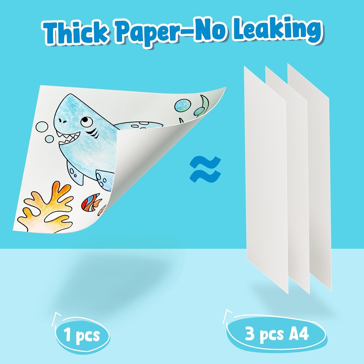 JoyCat Paint with Water Coloring Books for Toddlers (Thanksgiving)(Sea Animals)