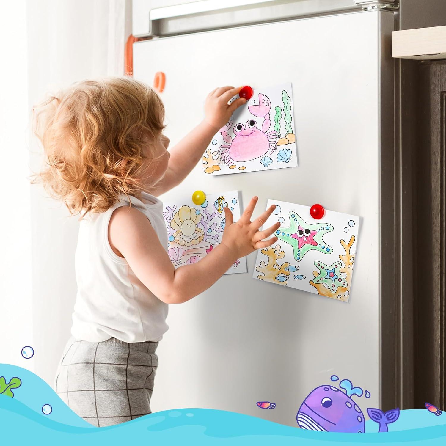 JoyCat Paint with Water Coloring Books for Toddlers, Watercolor Painting Sets for Kids Ages 3-5 4-8, Arts and Crafts Drawing Activities Toy Birthday Gift for Boys Girls (Animal & Alphabet)(Sea Animals)