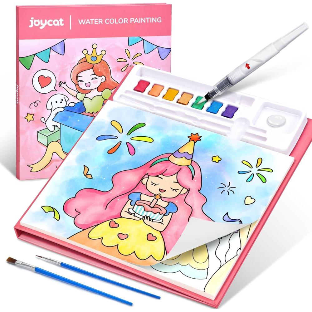 JoyCat Paint with Water Coloring Books for Toddlers, Watercolor Painting Sets for Kids Ages 3-5 4-8, Arts and Crafts Drawing Activities Toy Birthday Gift for Boys Girls (Animal & Alphabet)(Party)