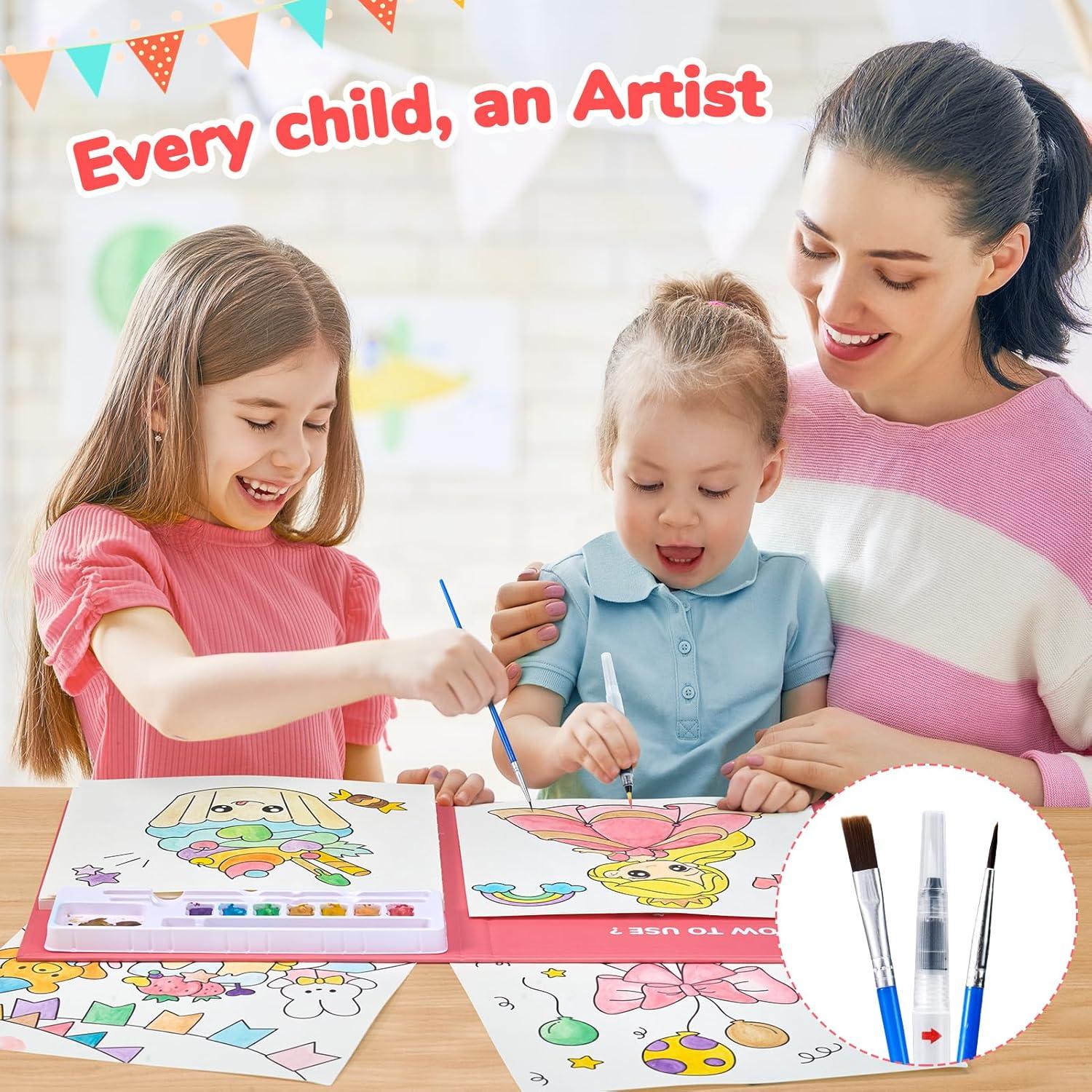 JoyCat Paint with Water Coloring Books for Toddlers, Watercolor Painting Sets for Kids Ages 3-5 4-8, Arts and Crafts Drawing Activities Toy Birthday Gift for Boys Girls (Animal & Alphabet)(Party)