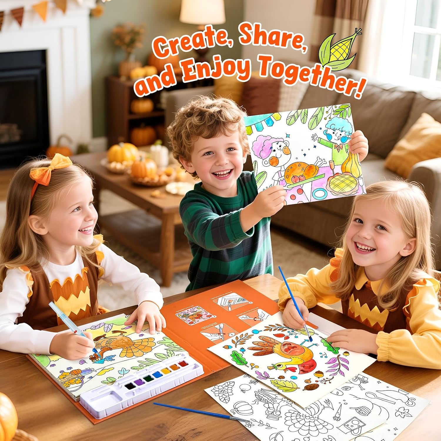 JoyCat Paint with Water Coloring Books for Toddlers (Thanksgiving)(Thanksgiving)