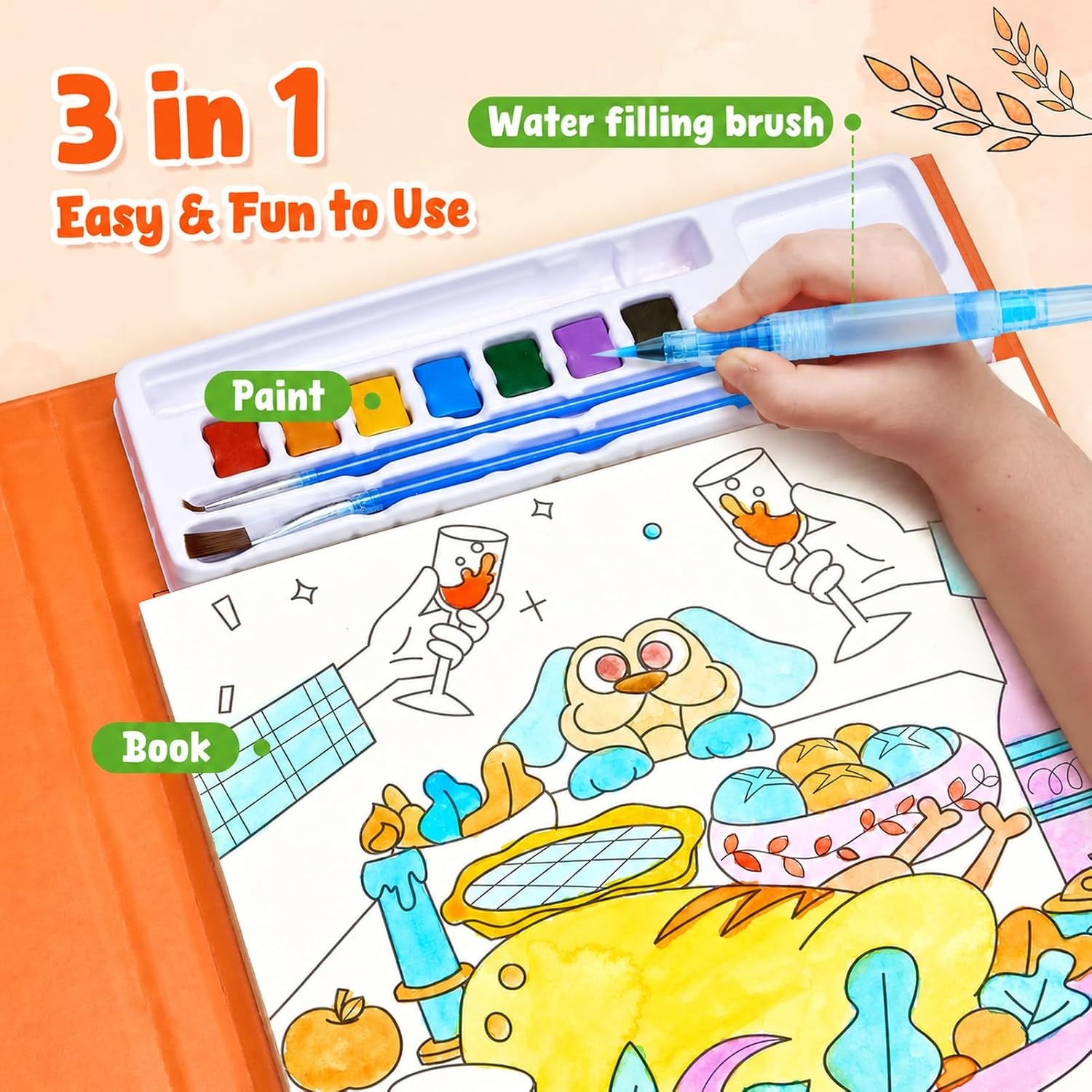 JoyCat Paint with Water Coloring Books for Toddlers (Thanksgiving)(Thanksgiving)