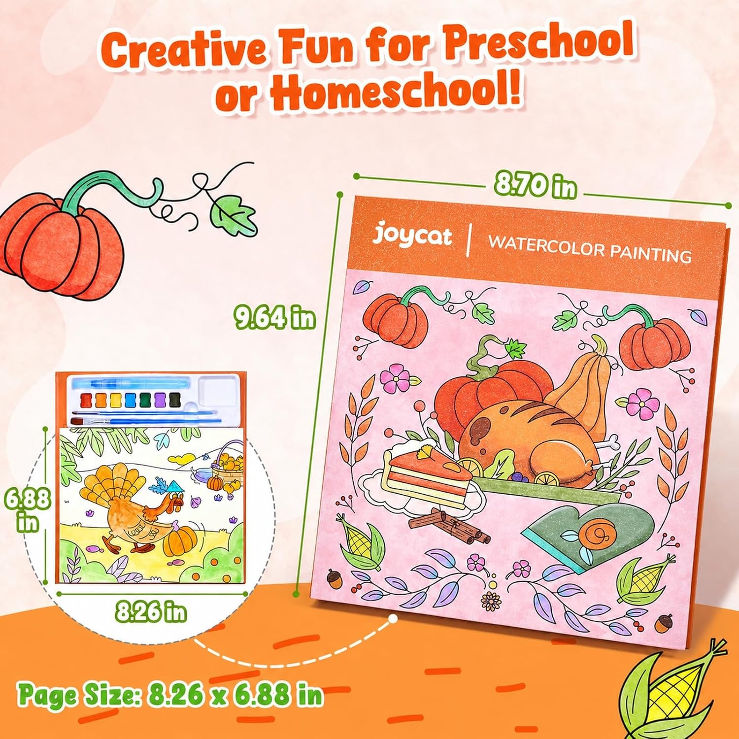 JoyCat Paint with Water Coloring Books for Toddlers (Thanksgiving)(Thanksgiving)