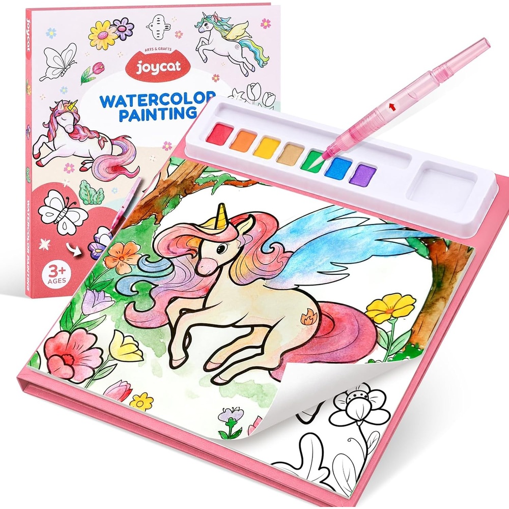 JoyCat Paint with Water Coloring Books for Toddlers (Princess)(Watermelon pink)