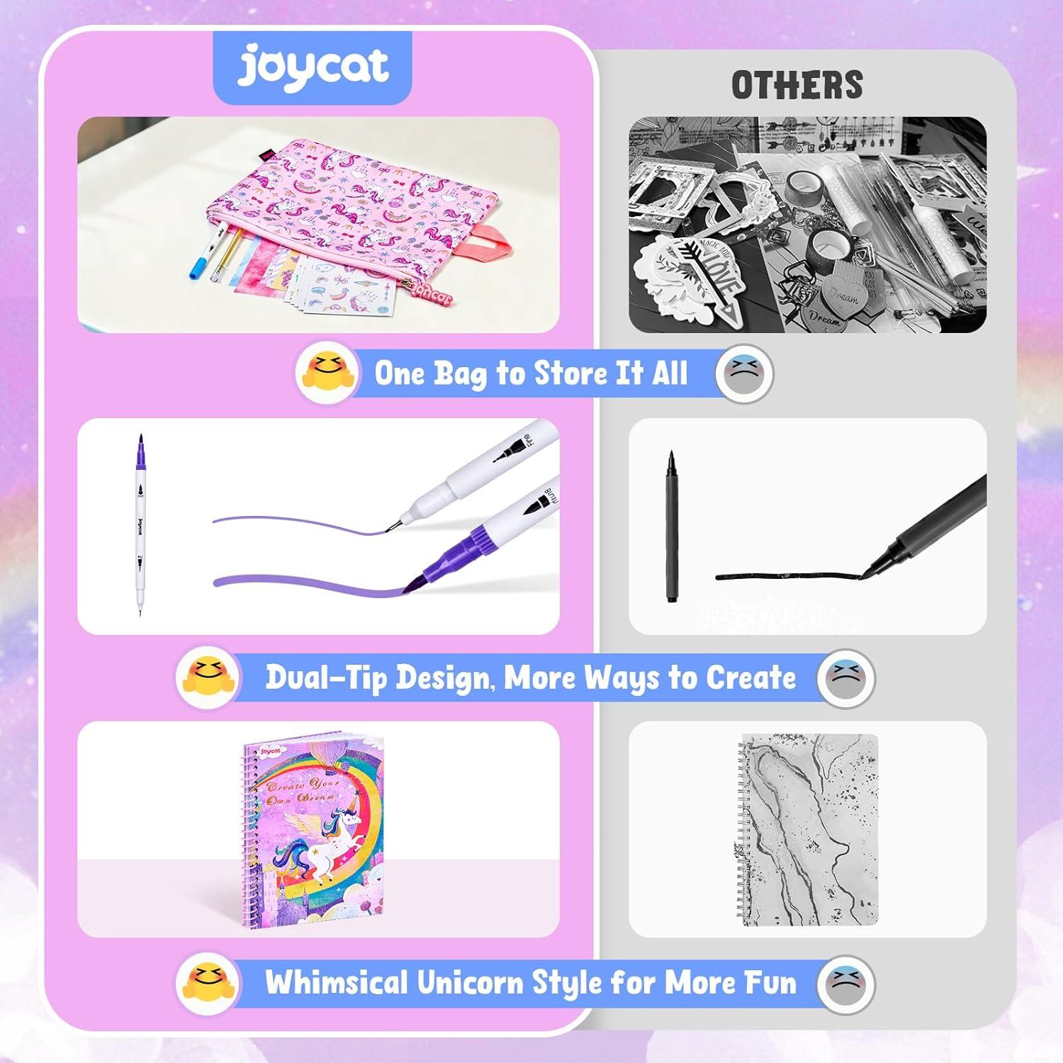 JoyCat DIY Journal Kit for Girls with Storage Bag, Birthday Gifts for 8 9 10 11 12 Year Old Girl Diary Scrapbook Supplies Art Crafts for Kids Journaling Stationery Set